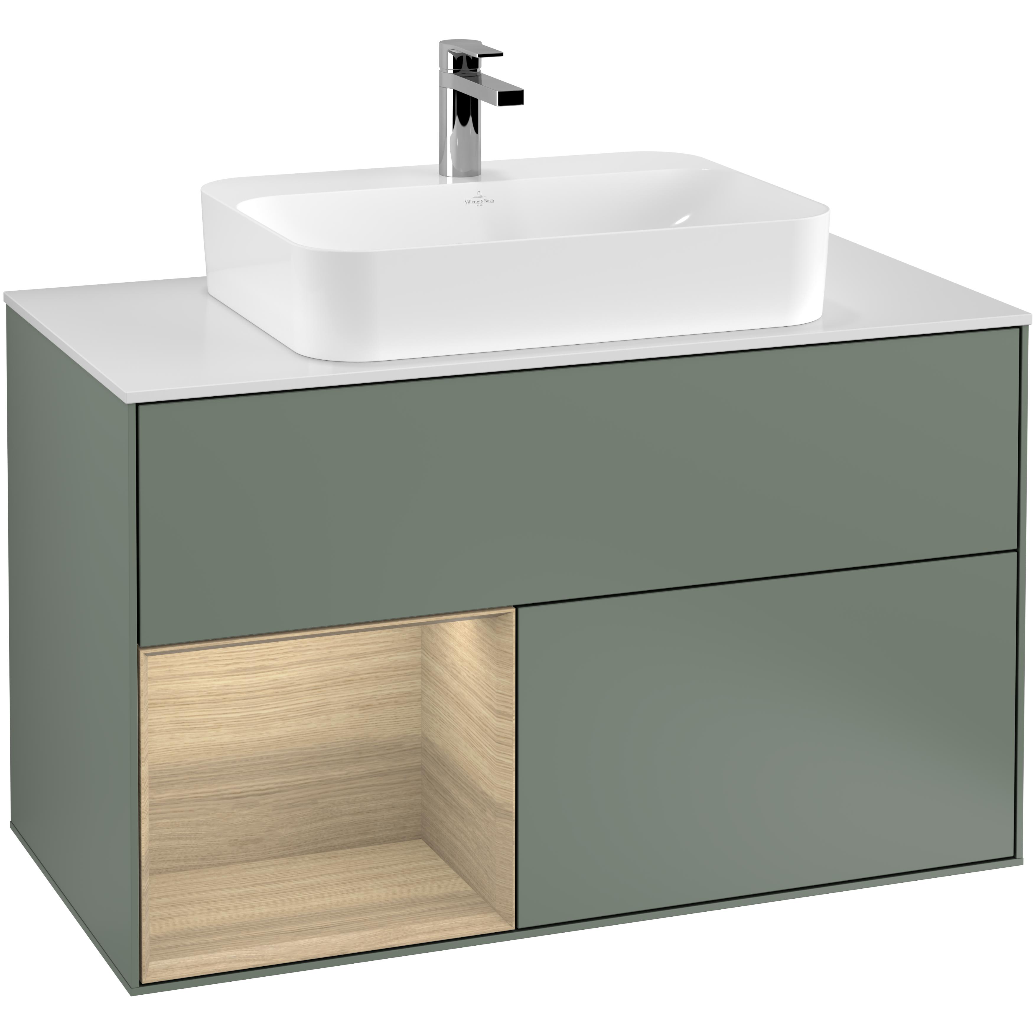 Tvättställsskåp Villeroy & Boch Finion med 2 Lådor Hylla och Bänkskiva för Ytmonterat Tvättställ | badrum - badrumsmobler - tvattstallsskap-och-kommod | KakelKungen