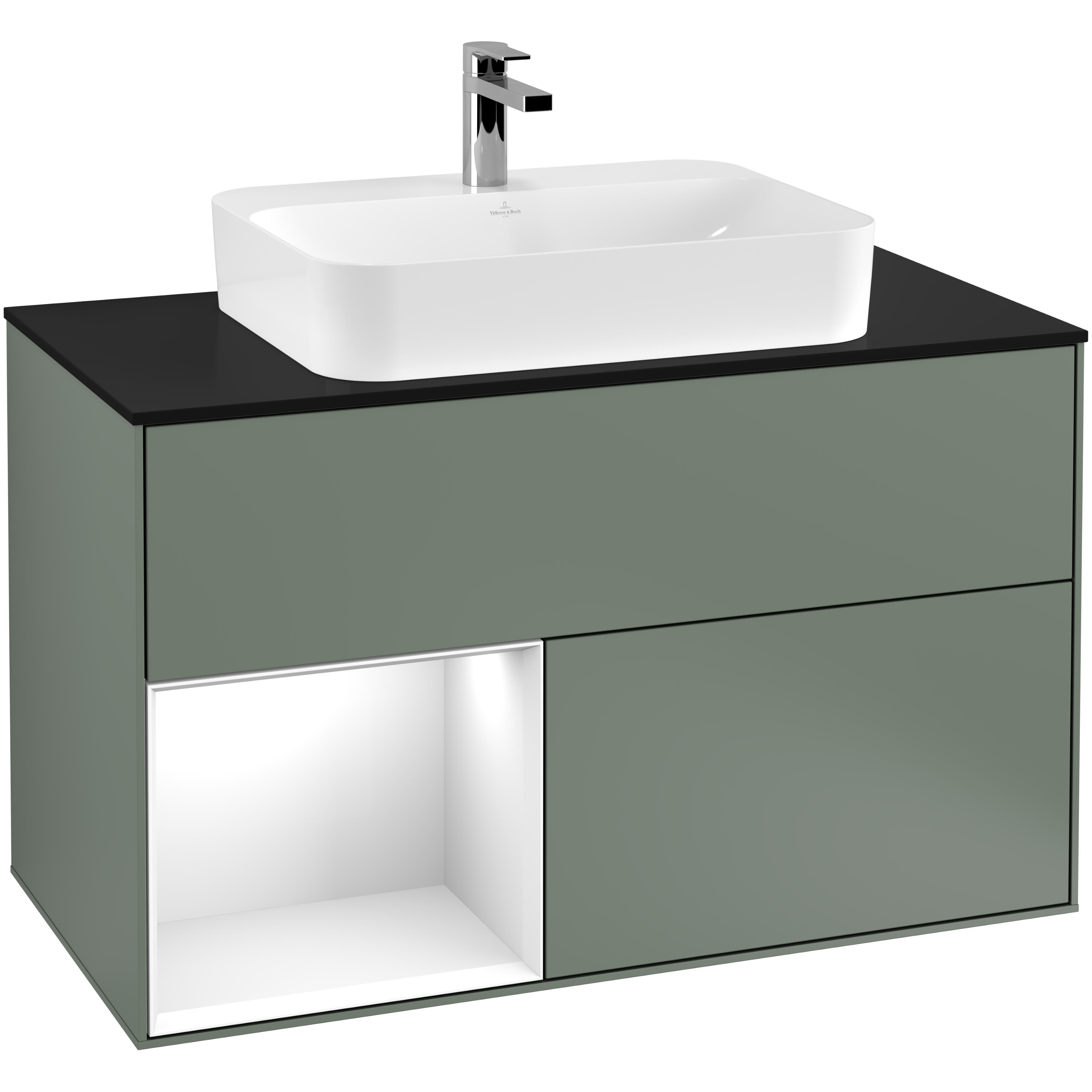 Tvättställsskåp Villeroy & Boch Finion med 2 Lådor Hylla och Bänkskiva för Ytmonterat Tvättställ | badrum - badrumsmobler - tvattstallsskap-och-kommod | KakelKungen