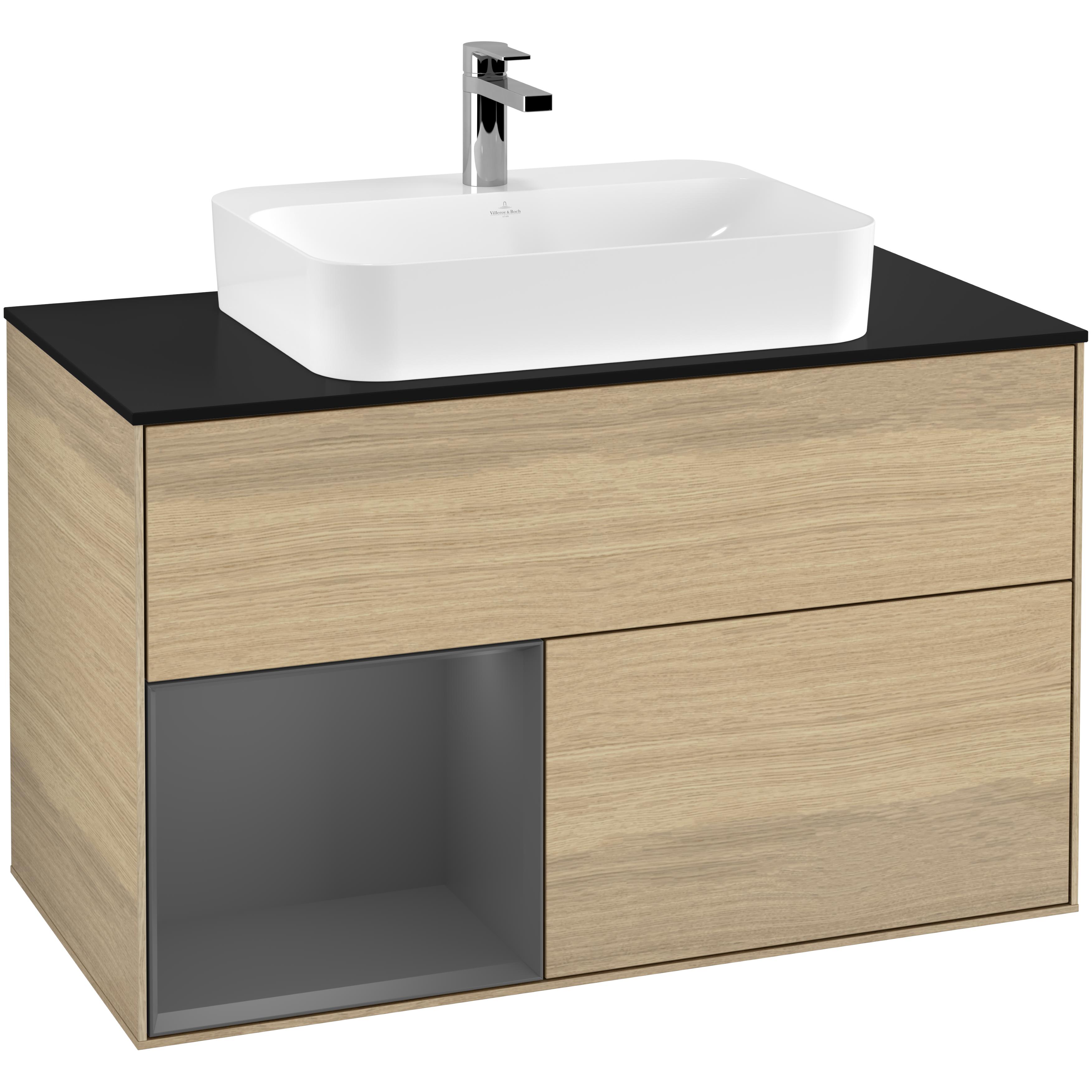 Tvättställsskåp Villeroy & Boch Finion med 2 Lådor Hylla och Bänkskiva för Ytmonterat Tvättställ | badrum - badrumsmobler - tvattstallsskap-och-kommod | KakelKungen