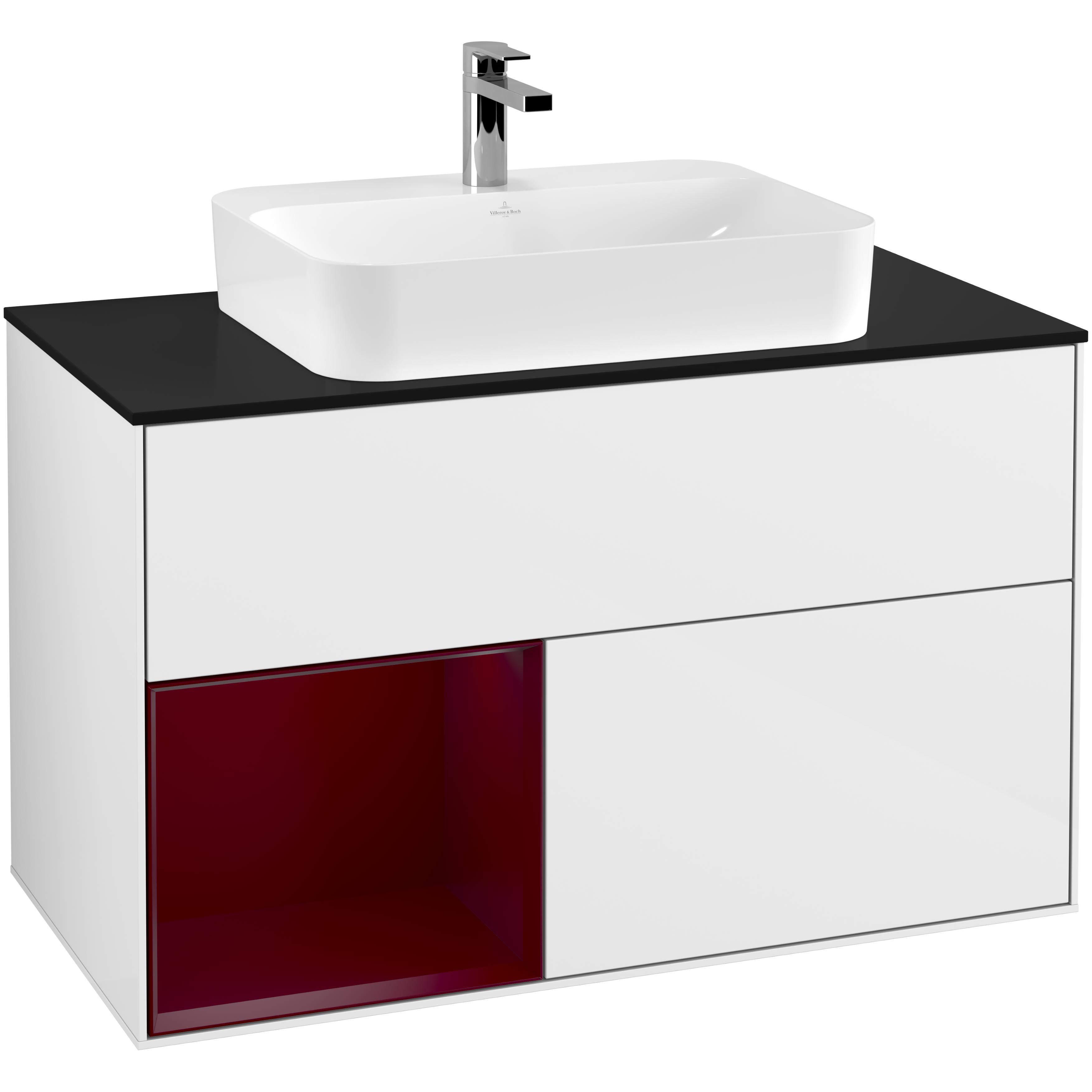 Tvättställsskåp Villeroy & Boch Finion med 2 Lådor Hylla och Bänkskiva för Ytmonterat Tvättställ | badrum - badrumsmobler - tvattstallsskap-och-kommod | KakelKungen