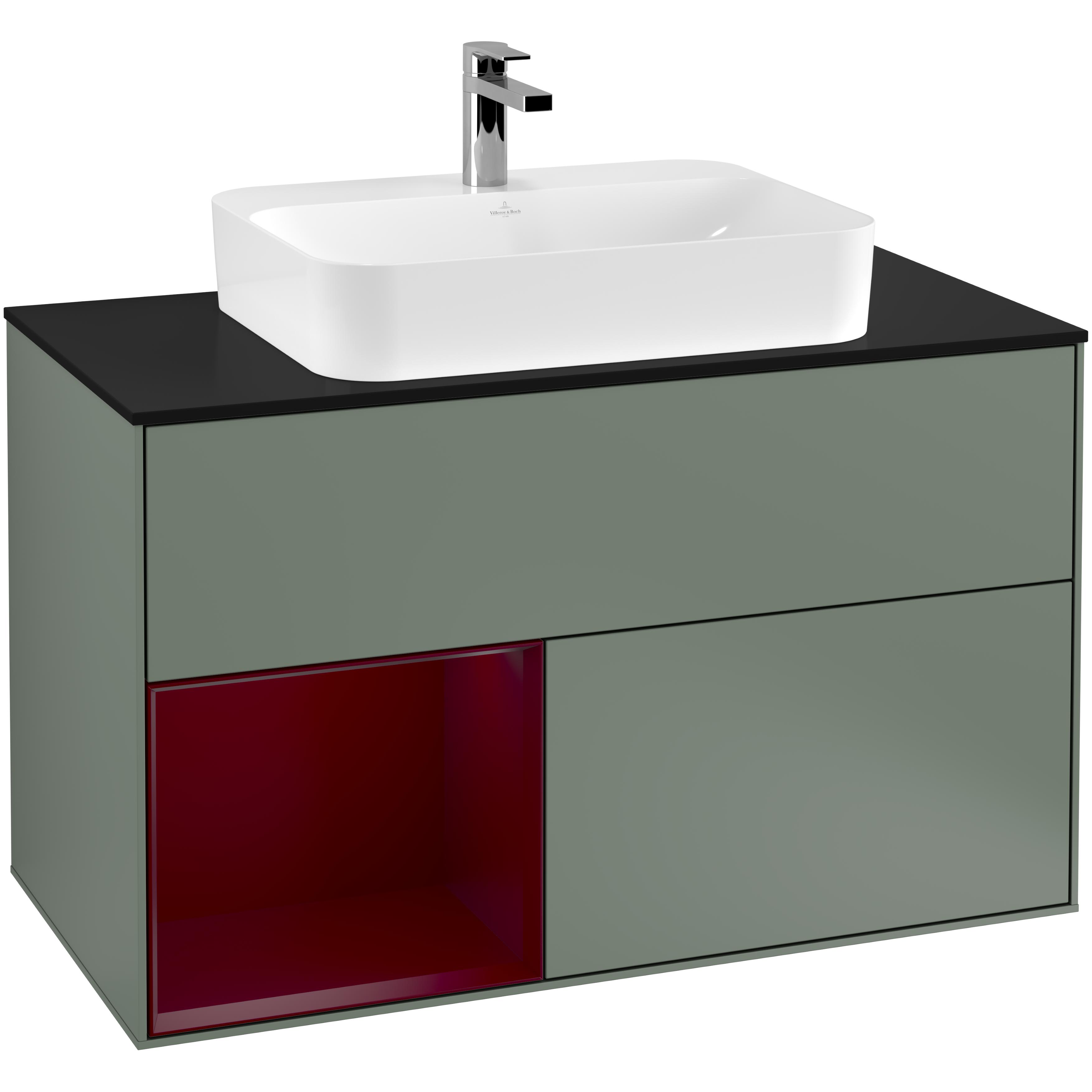 Tvättställsskåp Villeroy & Boch Finion med 2 Lådor Hylla och Bänkskiva för Ytmonterat Tvättställ | badrum - badrumsmobler - tvattstallsskap-och-kommod | KakelKungen