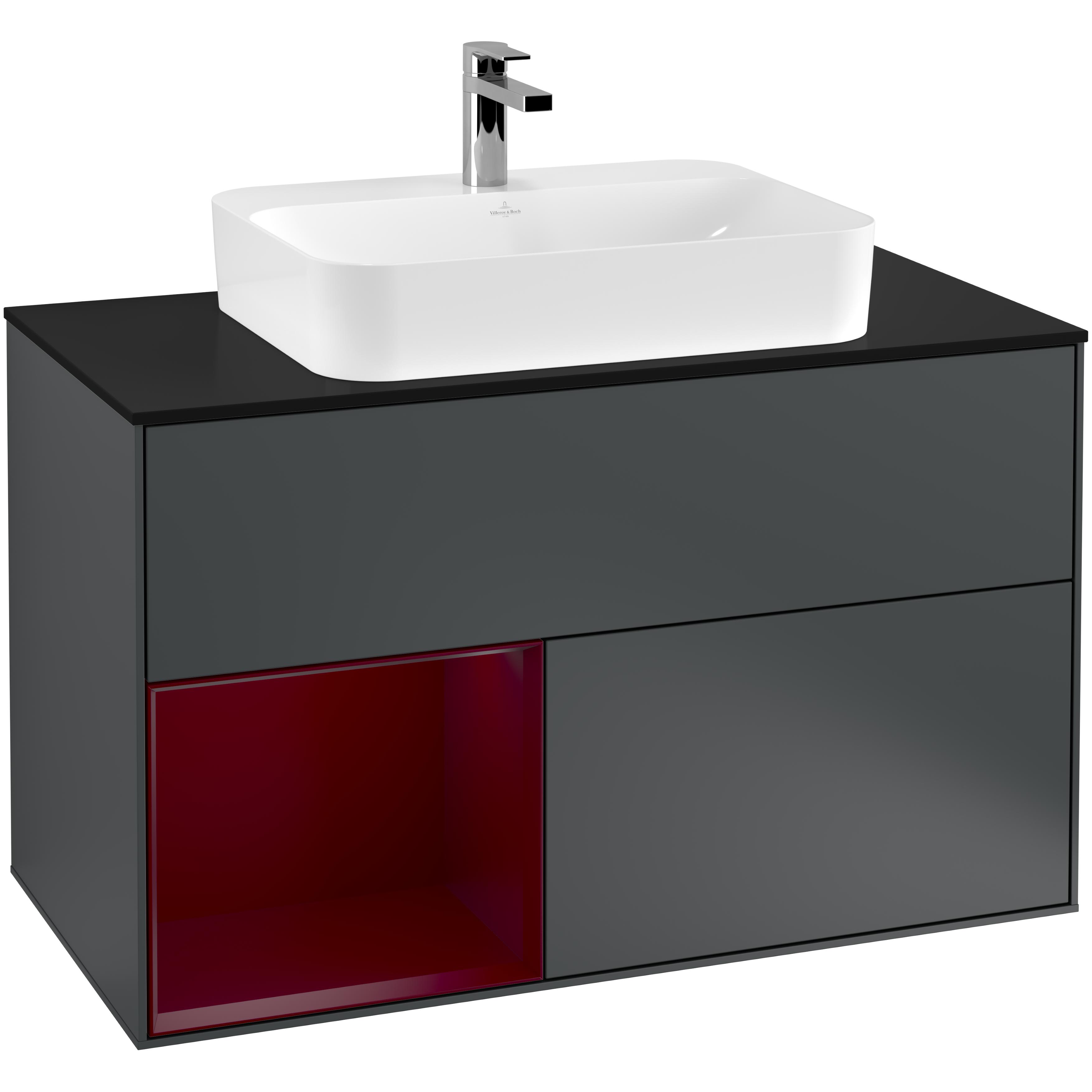 Tvättställsskåp Villeroy & Boch Finion med 2 Lådor Hylla och Bänkskiva för Ytmonterat Tvättställ | badrum - badrumsmobler - tvattstallsskap-och-kommod | KakelKungen