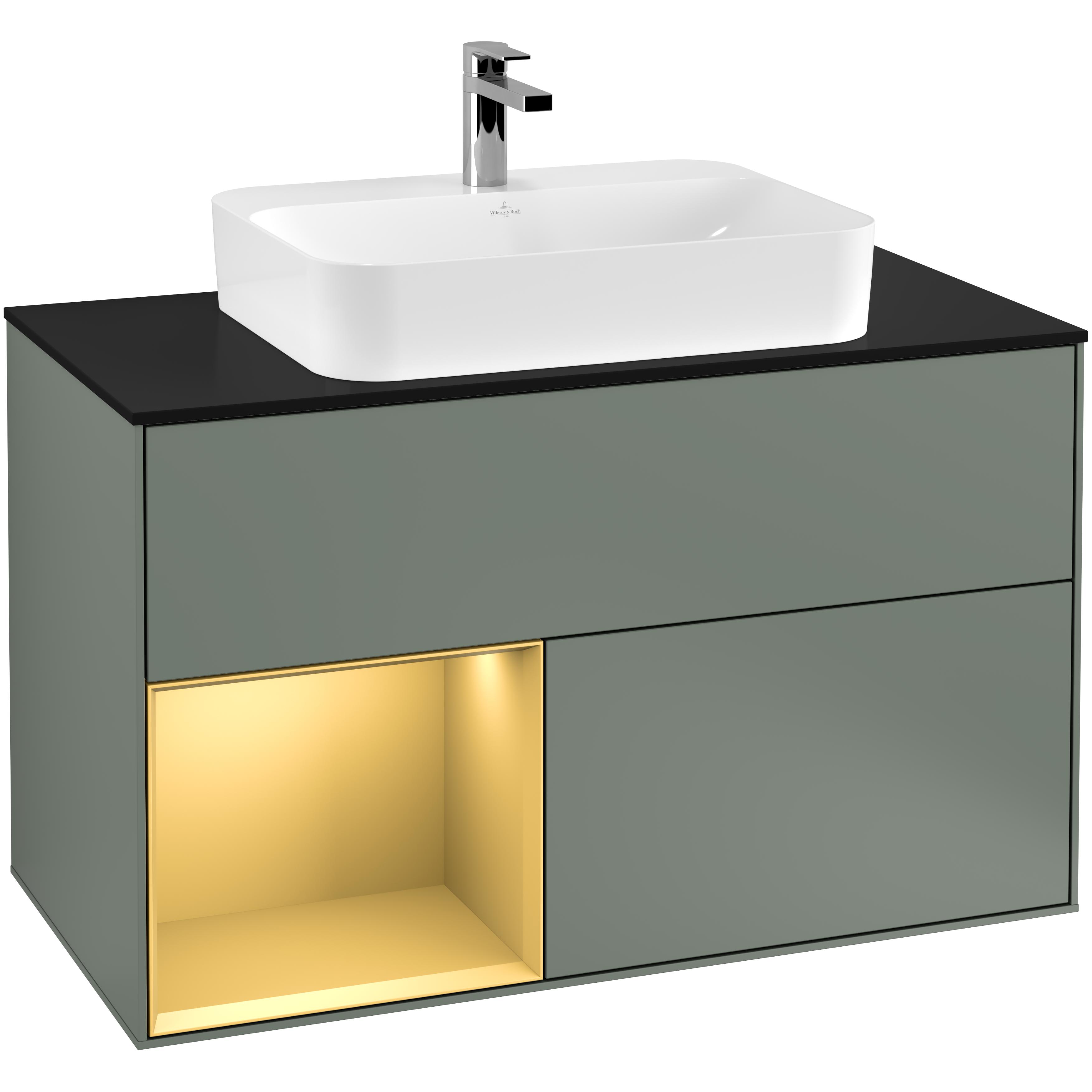 Tvättställsskåp Villeroy & Boch Finion med 2 Lådor Hylla och Bänkskiva för Ytmonterat Tvättställ | badrum - badrumsmobler - tvattstallsskap-och-kommod | KakelKungen