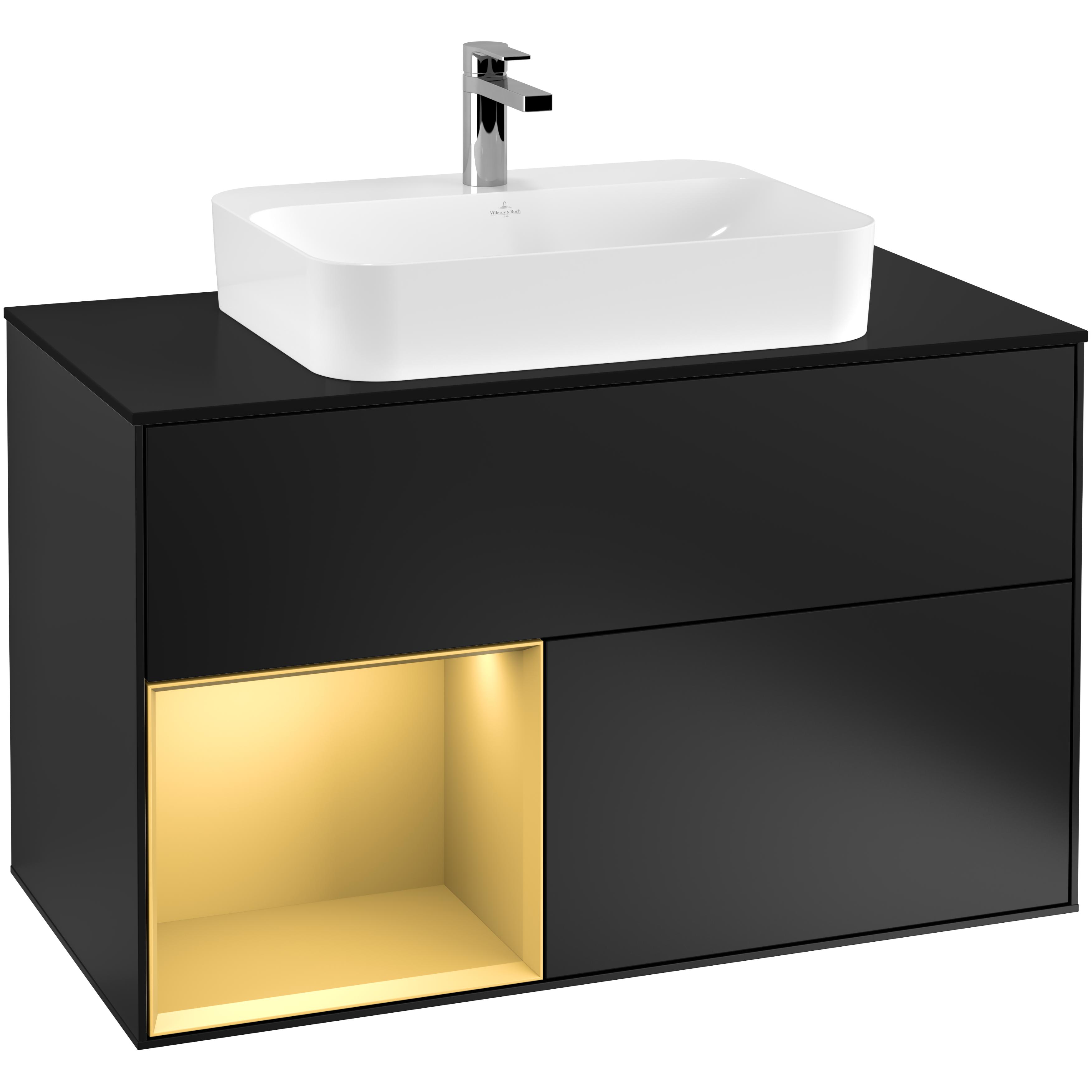 Tvättställsskåp Villeroy & Boch Finion med 2 Lådor Hylla och Bänkskiva för Ytmonterat Tvättställ | badrum - badrumsmobler - tvattstallsskap-och-kommod | KakelKungen