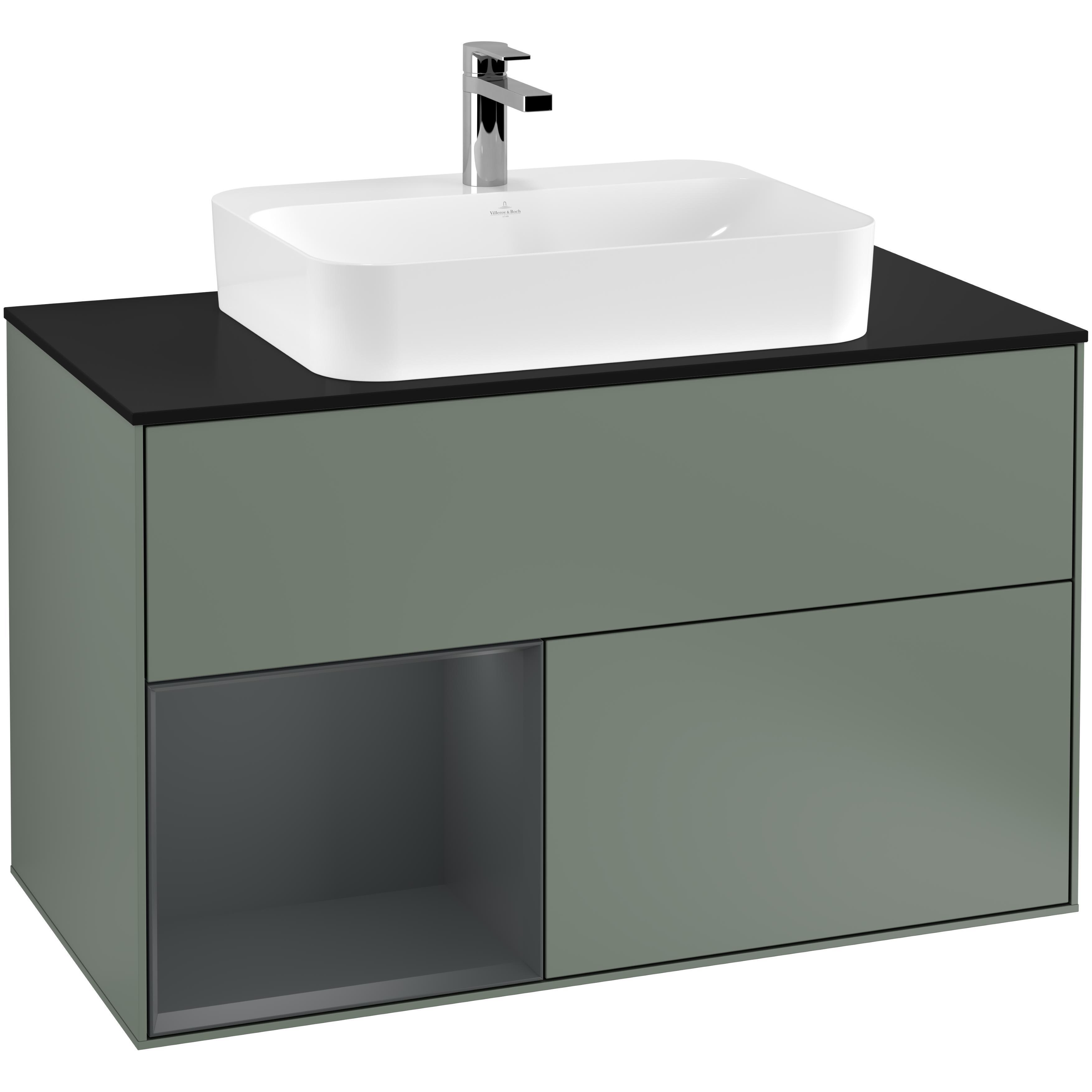 Tvättställsskåp Villeroy & Boch Finion med 2 Lådor Hylla och Bänkskiva för Ytmonterat Tvättställ | badrum - badrumsmobler - tvattstallsskap-och-kommod | KakelKungen