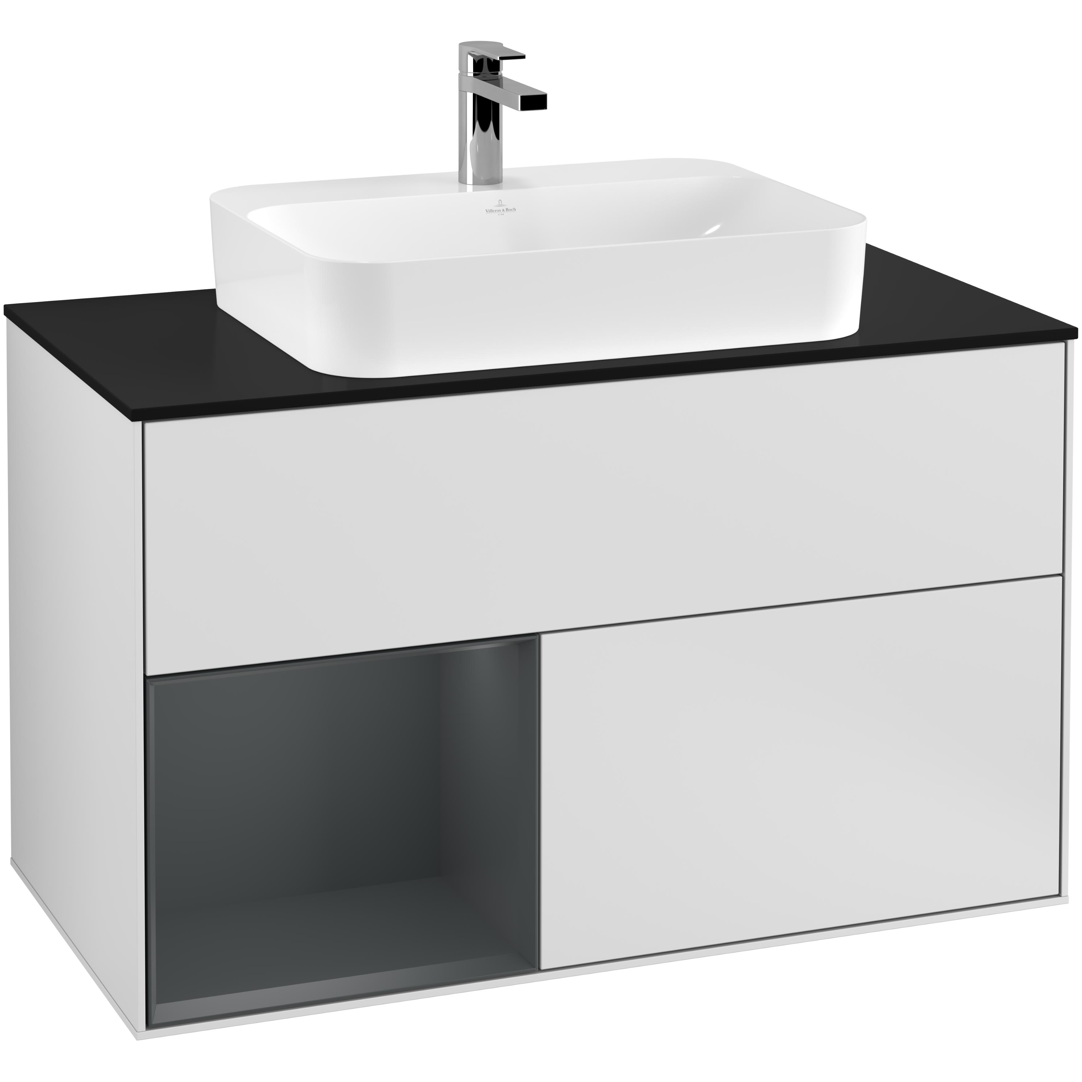 Tvättställsskåp Villeroy & Boch Finion med 2 Lådor Hylla och Bänkskiva för Ytmonterat Tvättställ | badrum - badrumsmobler - tvattstallsskap-och-kommod | KakelKungen