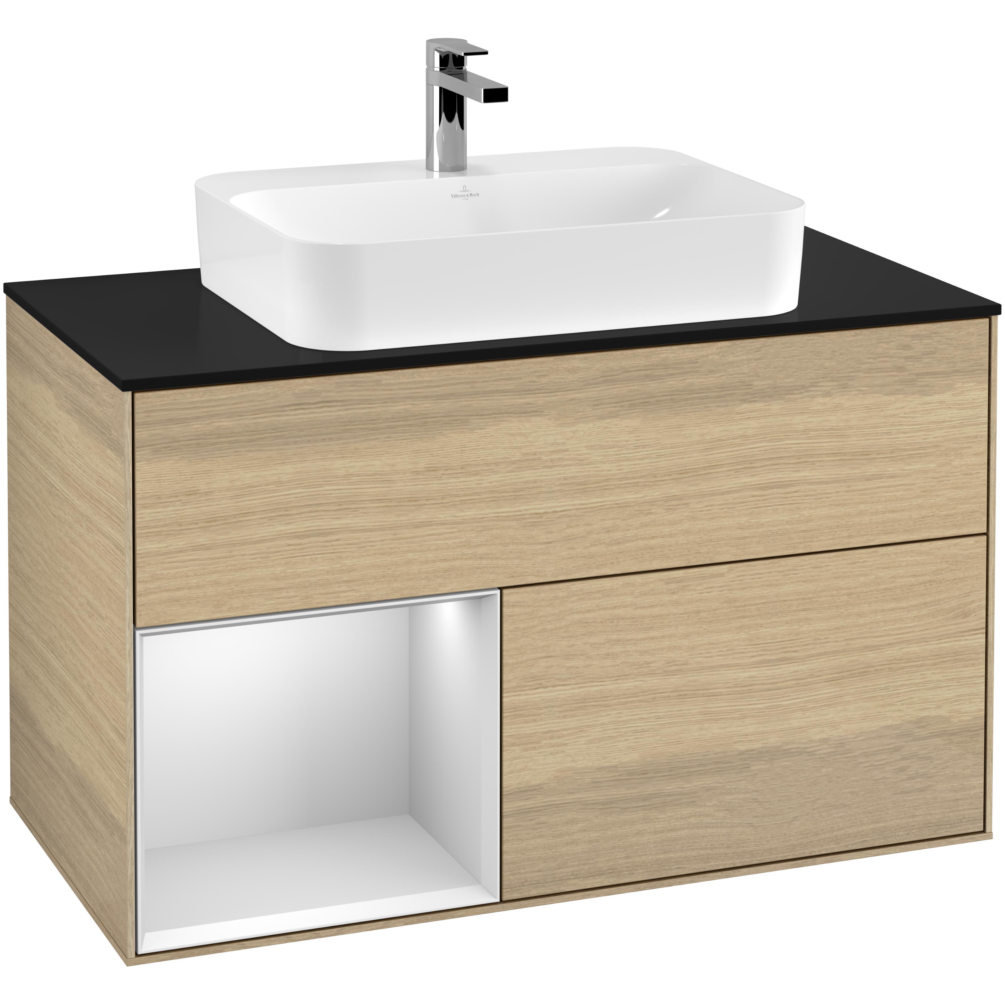 Tvättställsskåp Villeroy & Boch Finion med 2 Lådor Hylla och Bänkskiva för Ytmonterat Tvättställ | badrum - badrumsmobler - tvattstallsskap-och-kommod | KakelKungen