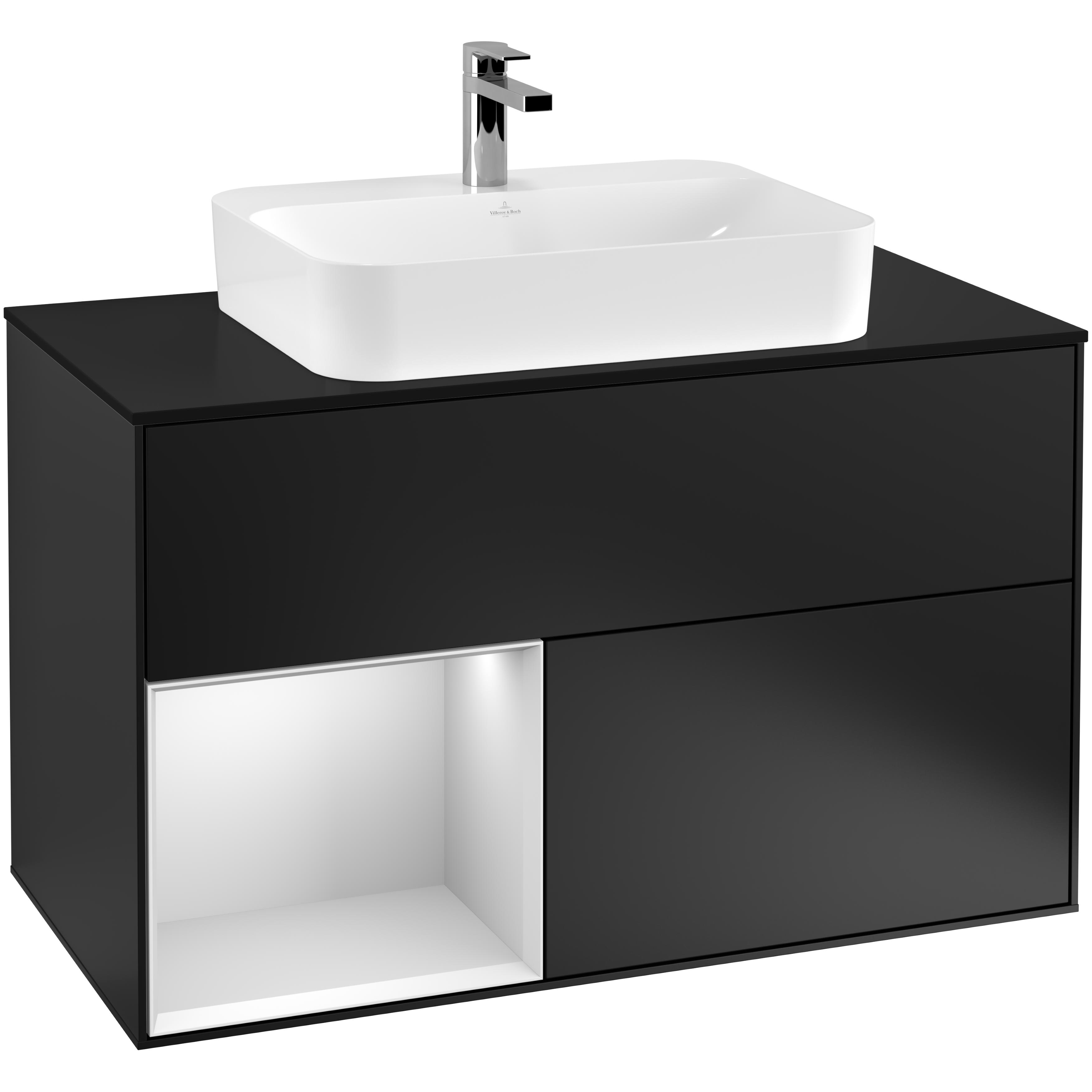 Tvättställsskåp Villeroy & Boch Finion med 2 Lådor Hylla och Bänkskiva för Ytmonterat Tvättställ | badrum - badrumsmobler - tvattstallsskap-och-kommod | KakelKungen