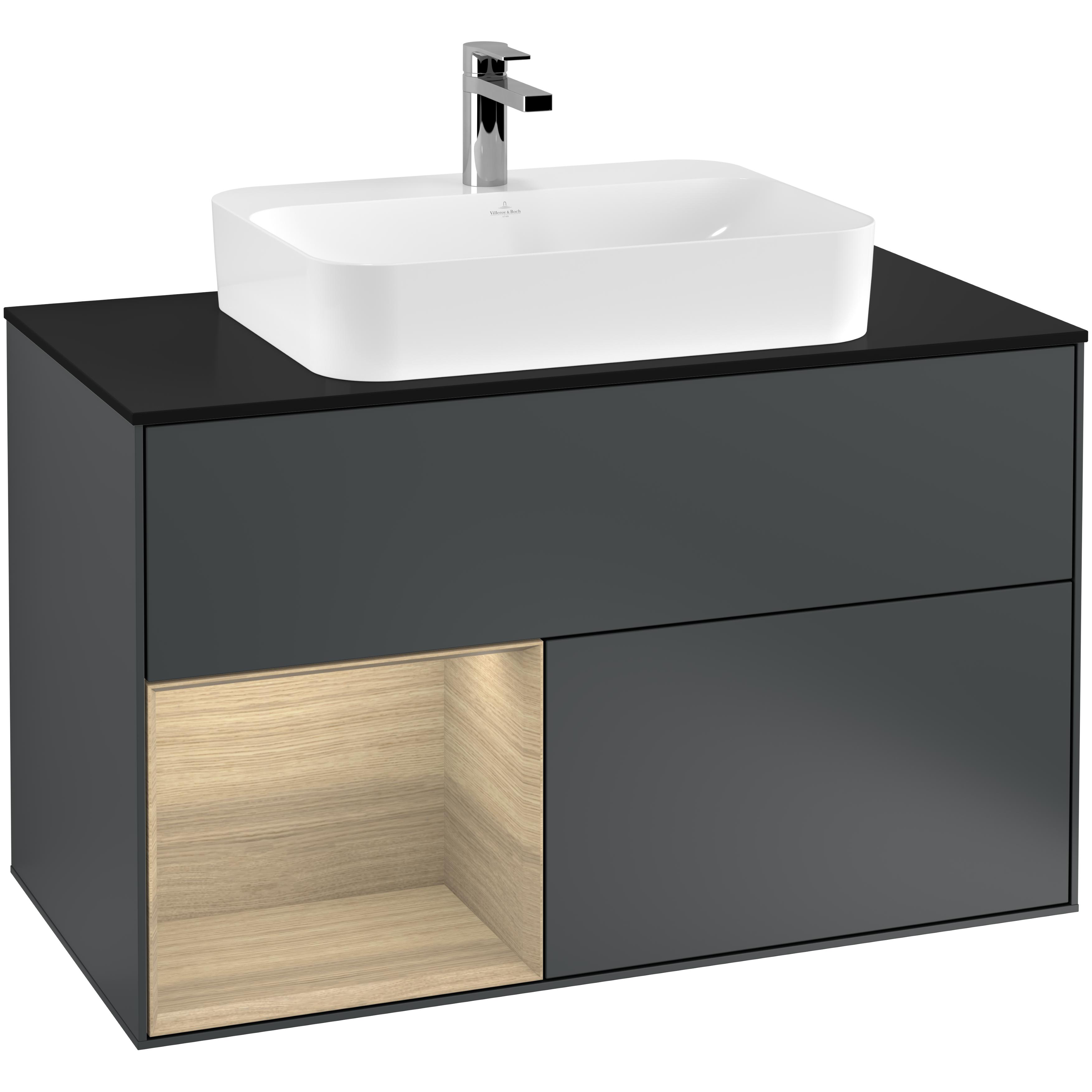 Tvättställsskåp Villeroy & Boch Finion med 2 Lådor Hylla och Bänkskiva för Ytmonterat Tvättställ | badrum - badrumsmobler - tvattstallsskap-och-kommod | KakelKungen