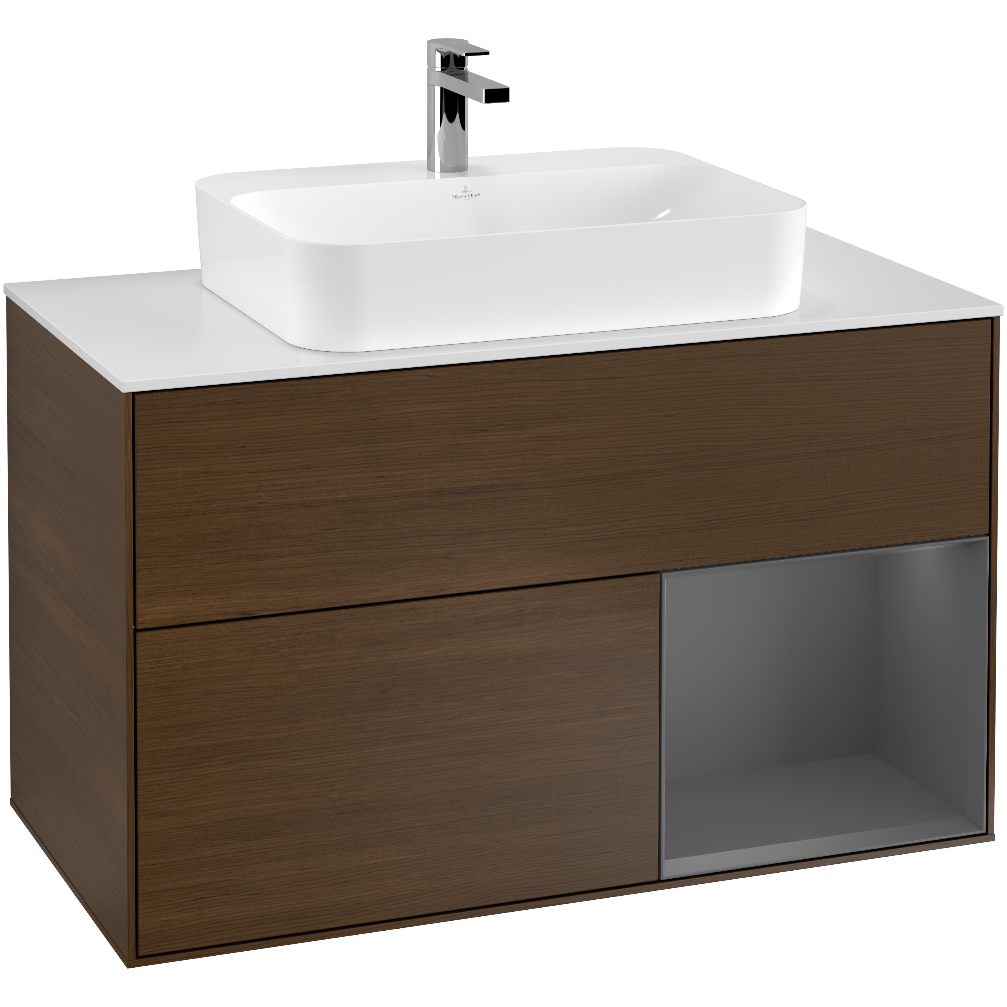 Tvättställsskåp Villeroy & Boch Finion med 2 Lådor Hylla och Bänkskiva för Ytmonterat Tvättställ | badrum - badrumsmobler - tvattstallsskap-och-kommod | KakelKungen