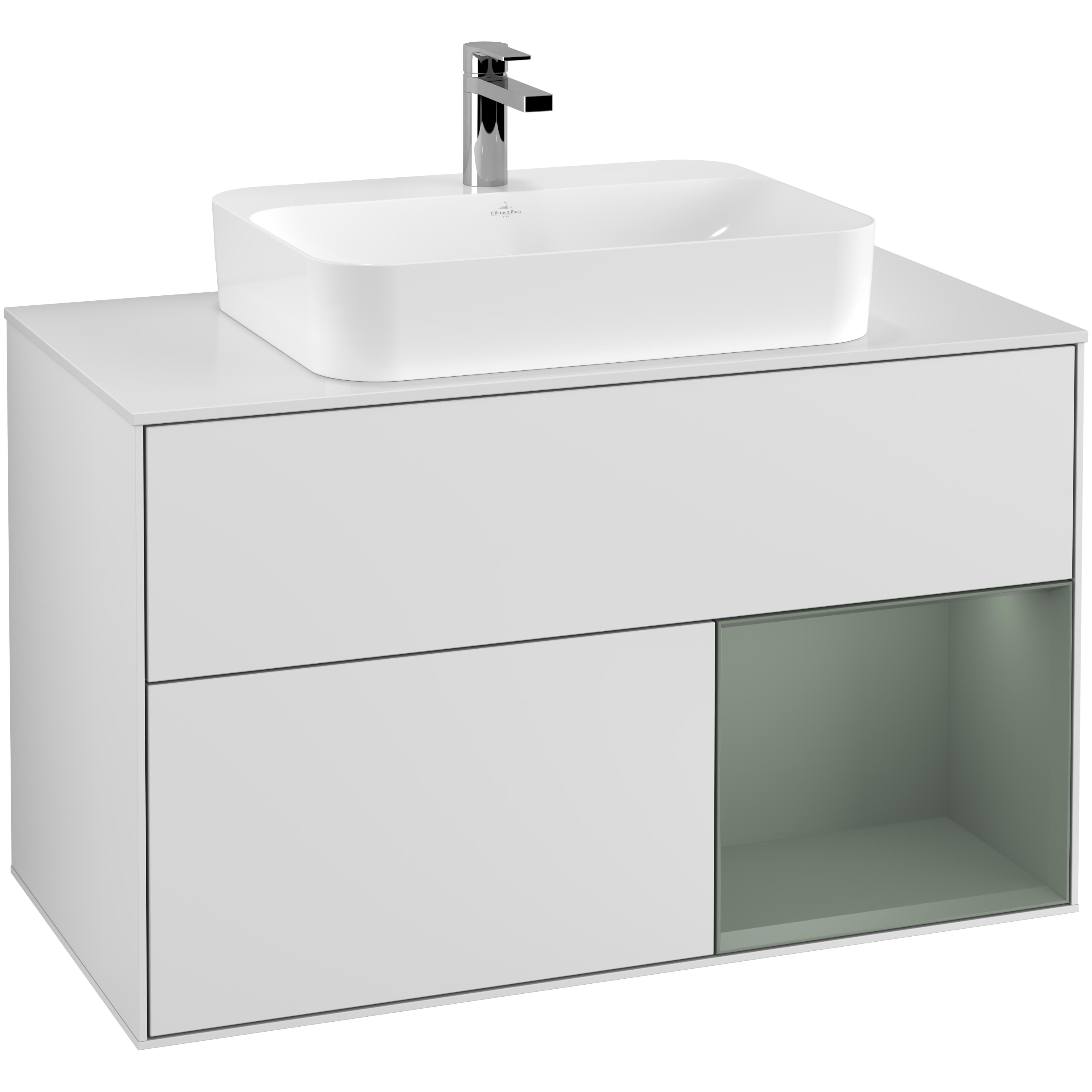 Tvättställsskåp Villeroy & Boch Finion med 2 Lådor Hylla och Bänkskiva för Ytmonterat Tvättställ | badrum - badrumsmobler - tvattstallsskap-och-kommod | KakelKungen