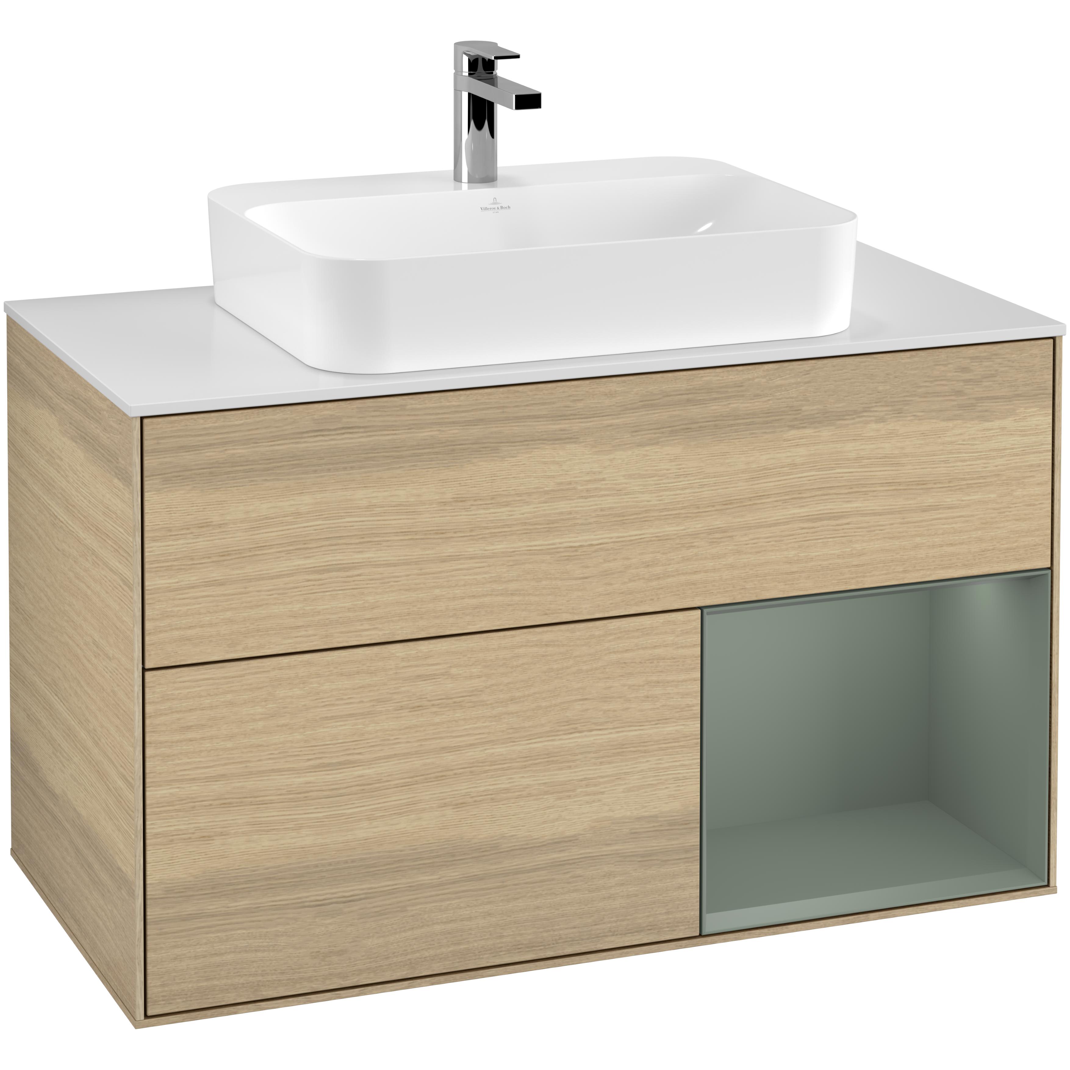 Tvättställsskåp Villeroy & Boch Finion med 2 Lådor Hylla och Bänkskiva för Ytmonterat Tvättställ | badrum - badrumsmobler - tvattstallsskap-och-kommod | KakelKungen