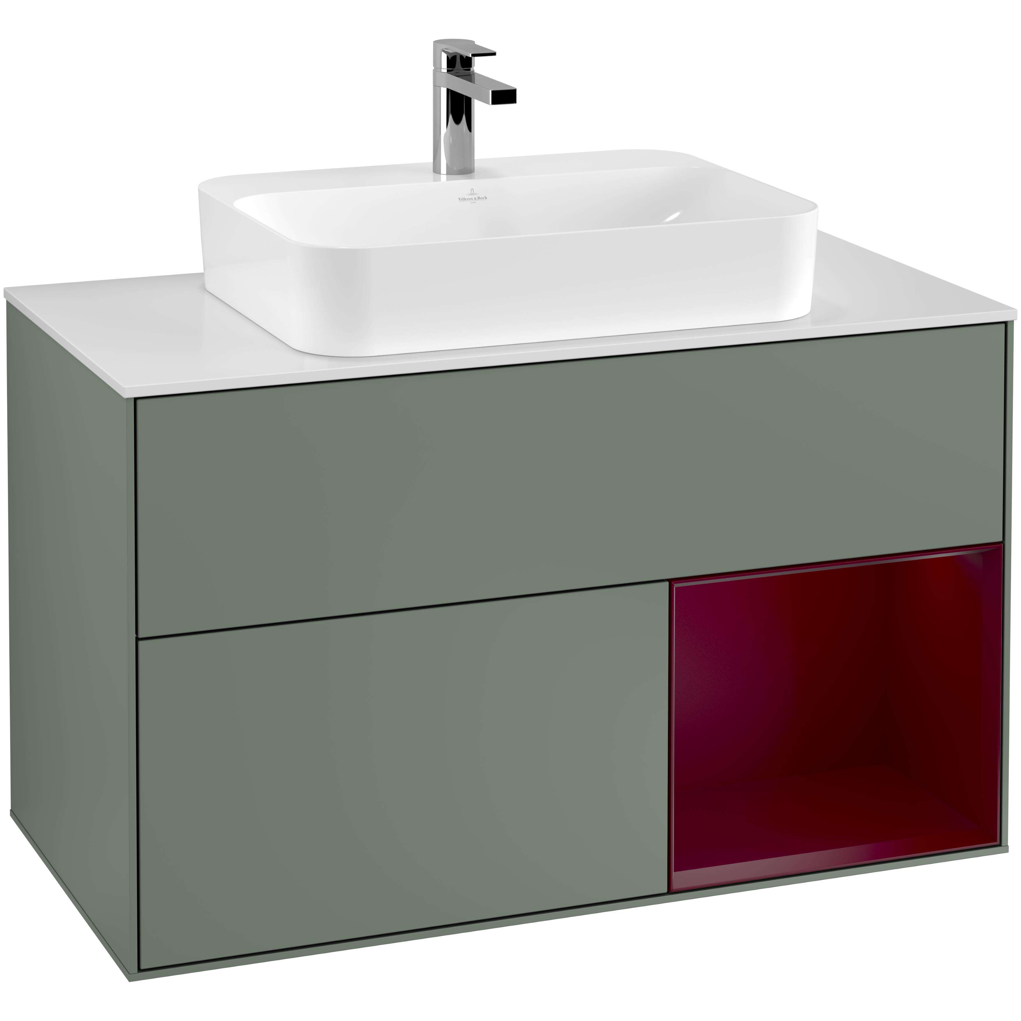 Tvättställsskåp Villeroy & Boch Finion med 2 Lådor Hylla och Bänkskiva för Ytmonterat Tvättställ | badrum - badrumsmobler - tvattstallsskap-och-kommod | KakelKungen