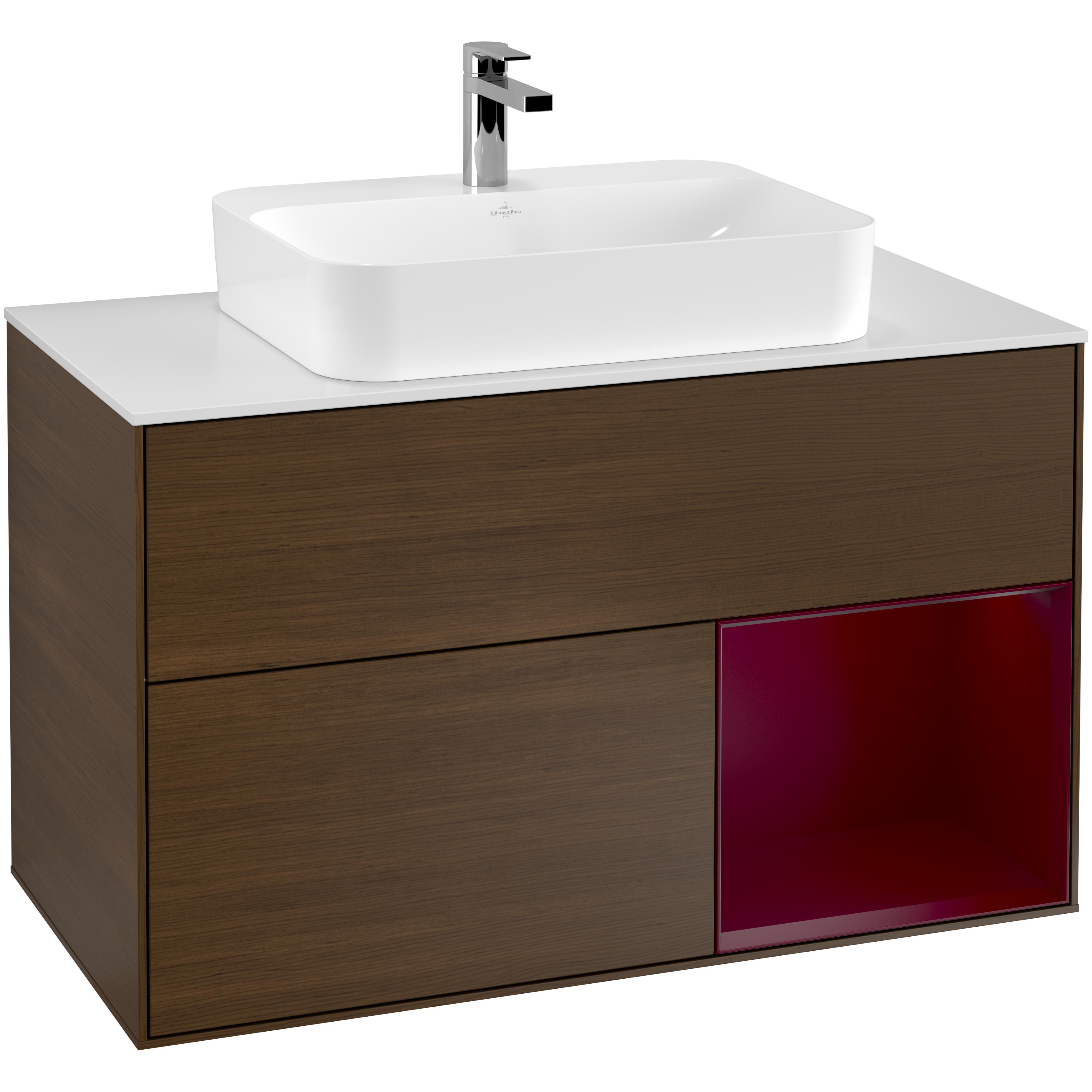 Tvättställsskåp Villeroy & Boch Finion med 2 Lådor Hylla och Bänkskiva för Ytmonterat Tvättställ | badrum - badrumsmobler - tvattstallsskap-och-kommod | KakelKungen