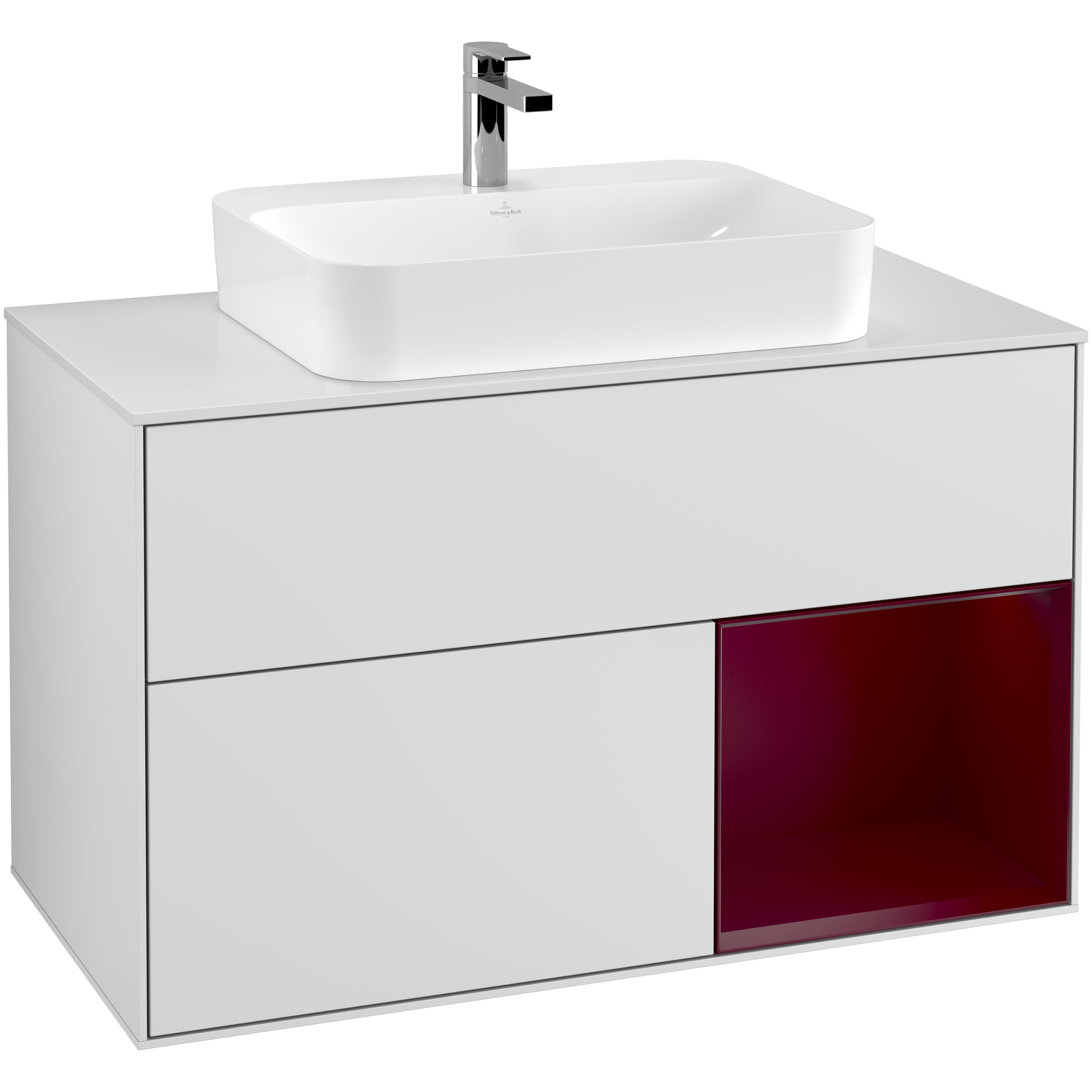 Tvättställsskåp Villeroy & Boch Finion med 2 Lådor Hylla och Bänkskiva för Ytmonterat Tvättställ | badrum - badrumsmobler - tvattstallsskap-och-kommod | KakelKungen