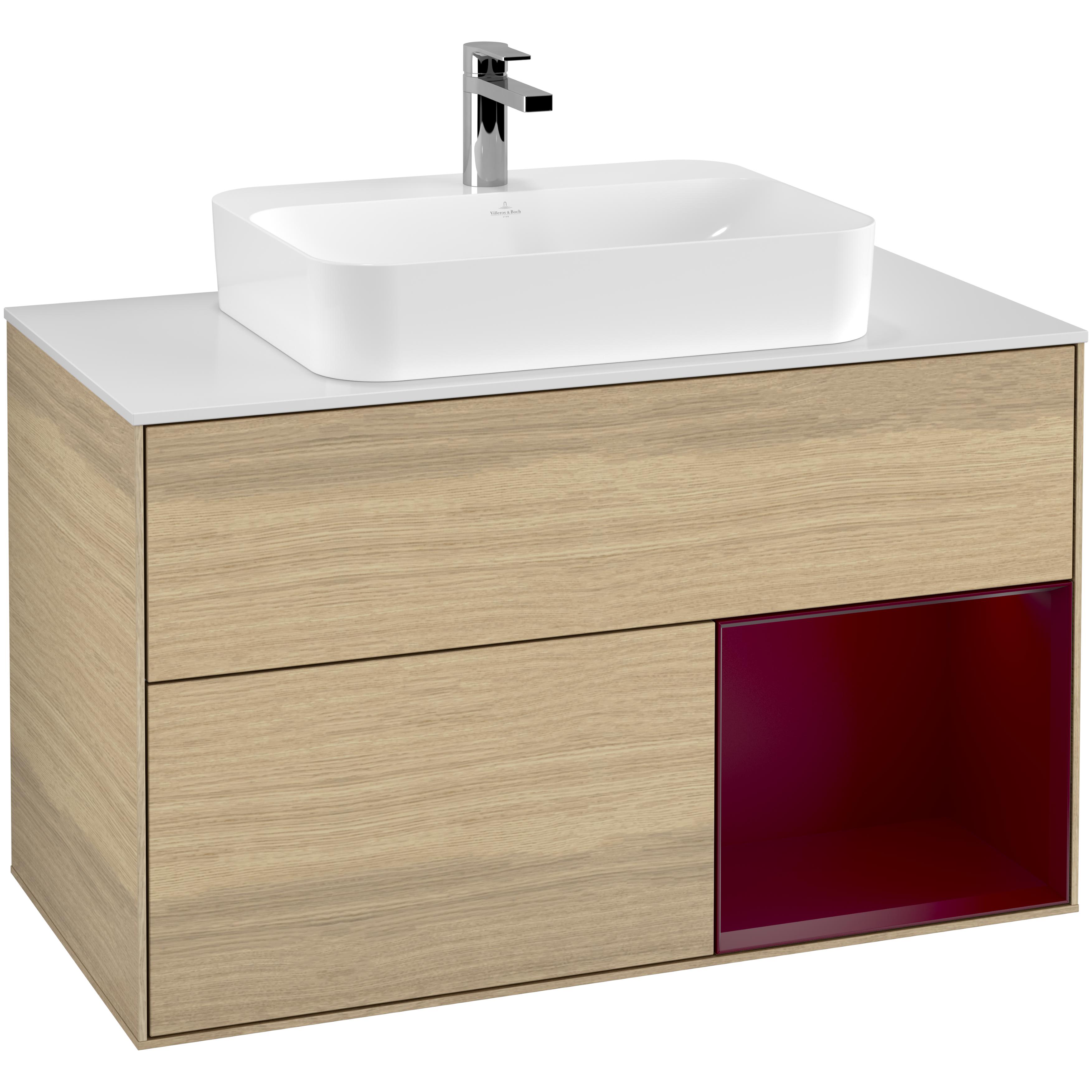 Tvättställsskåp Villeroy & Boch Finion med 2 Lådor Hylla och Bänkskiva för Ytmonterat Tvättställ | badrum - badrumsmobler - tvattstallsskap-och-kommod | KakelKungen