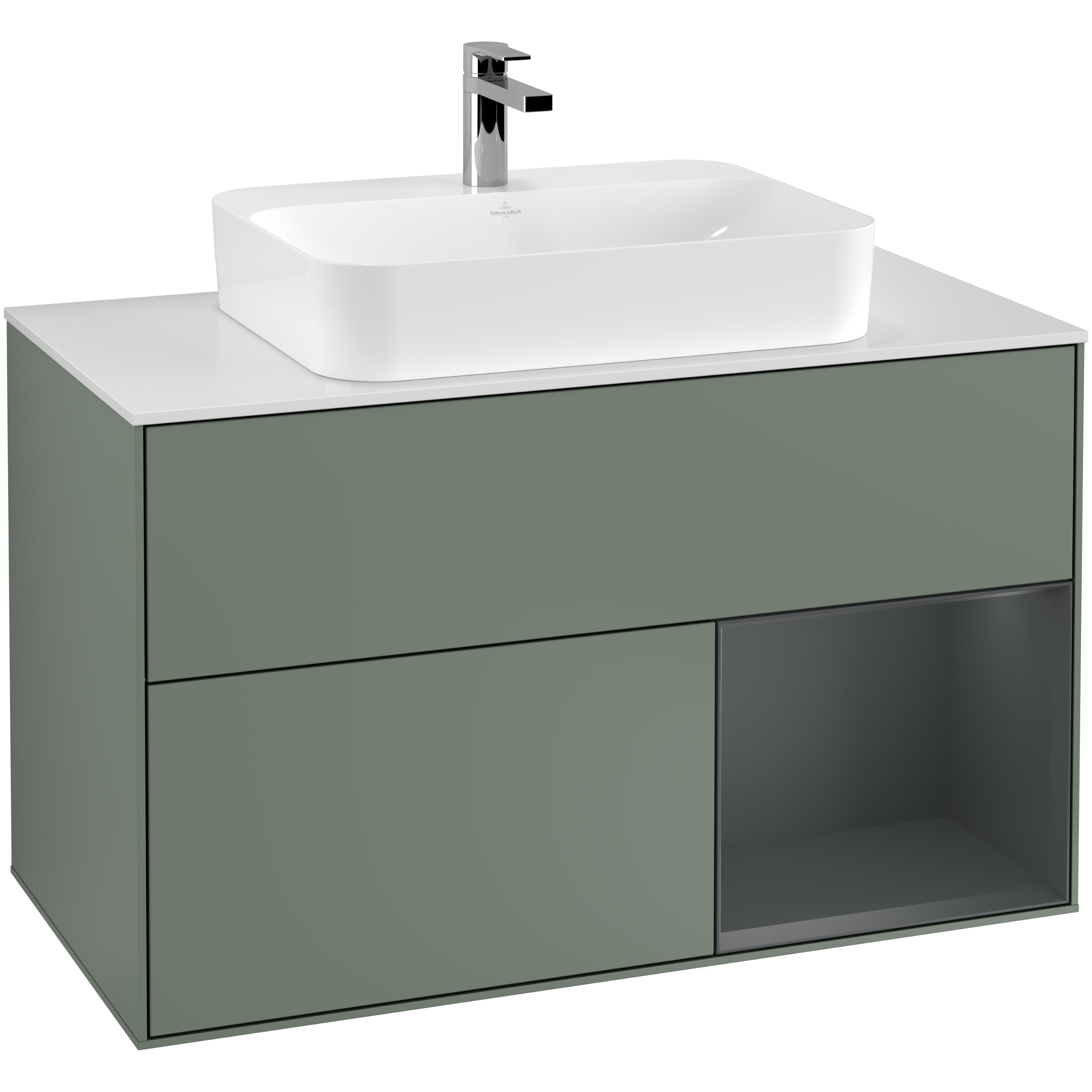 Tvättställsskåp Villeroy & Boch Finion med 2 Lådor Hylla och Bänkskiva för Ytmonterat Tvättställ | badrum - badrumsmobler - tvattstallsskap-och-kommod | KakelKungen