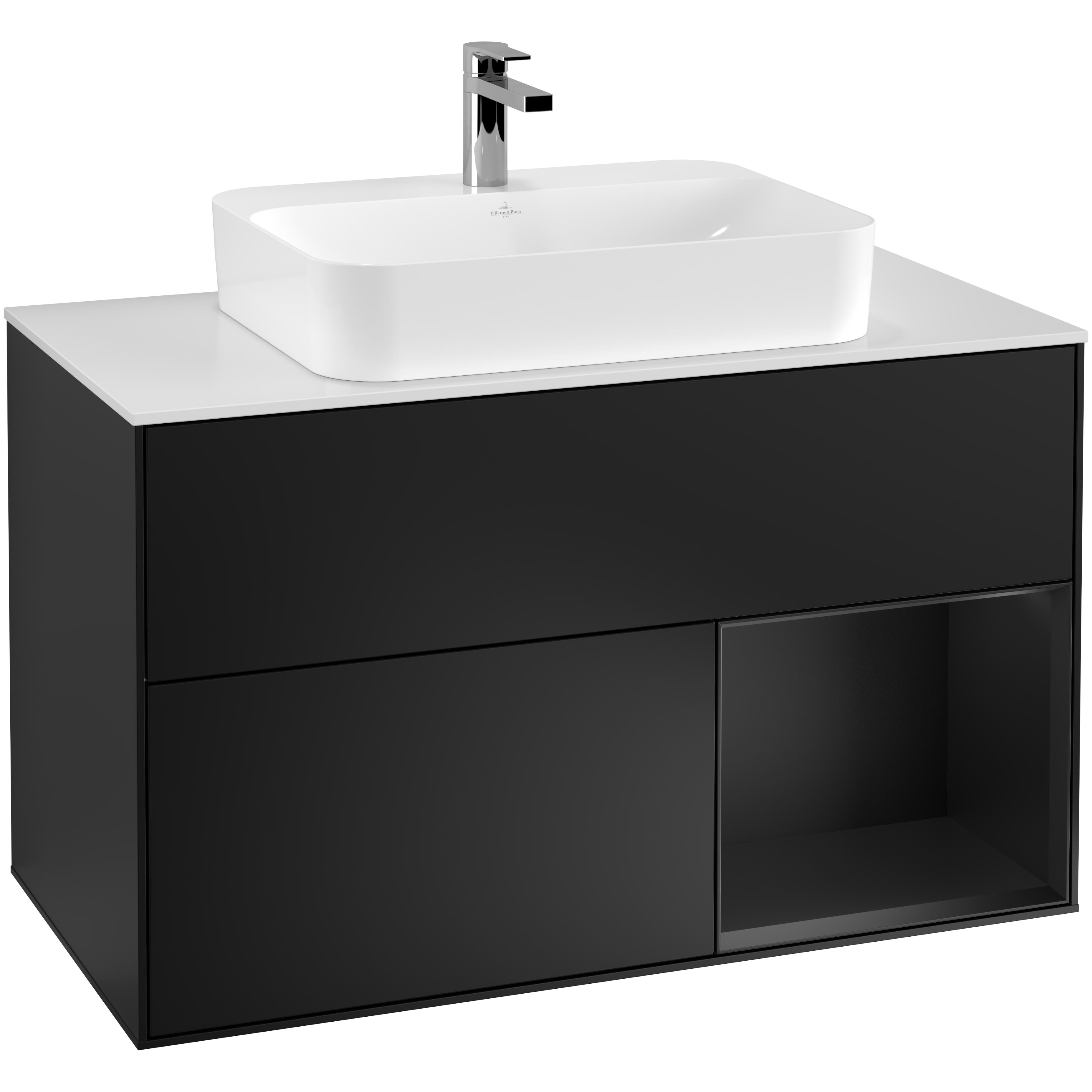 Tvättställsskåp Villeroy & Boch Finion med 2 Lådor Hylla och Bänkskiva för Ytmonterat Tvättställ | badrum - badrumsmobler - tvattstallsskap-och-kommod | KakelKungen