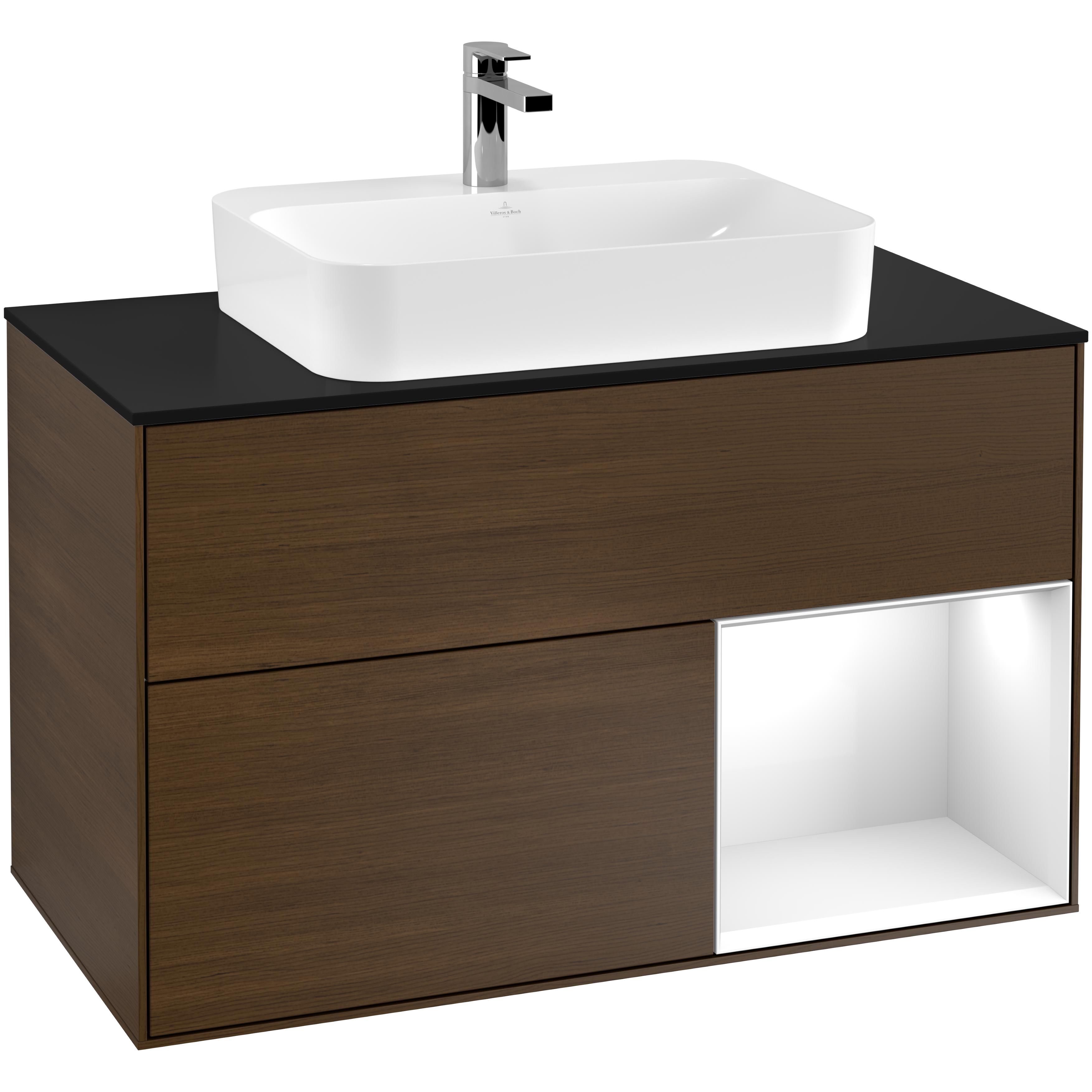 Tvättställsskåp Villeroy & Boch Finion med 2 Lådor Hylla och Bänkskiva för Ytmonterat Tvättställ | badrum - badrumsmobler - tvattstallsskap-och-kommod | KakelKungen