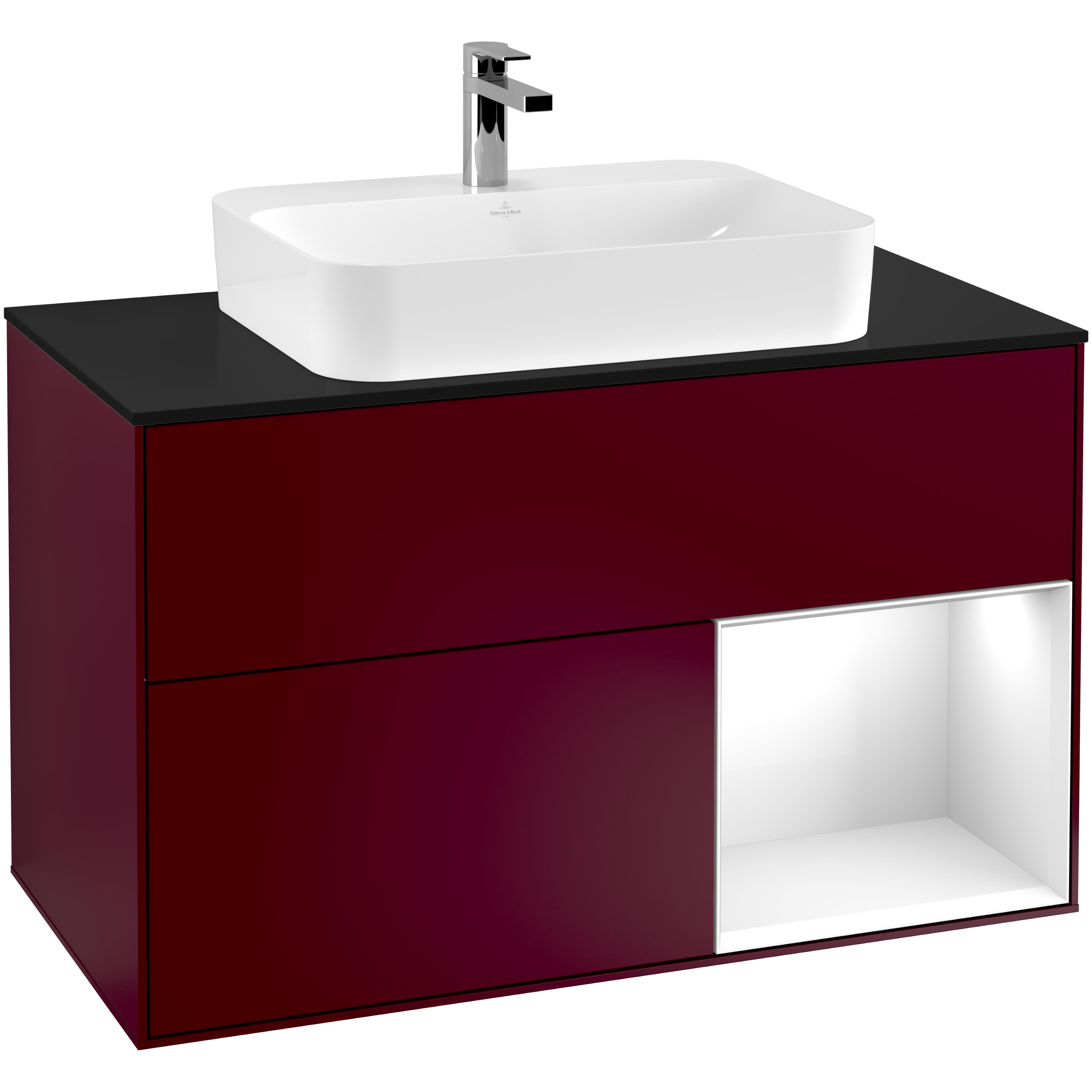 Tvättställsskåp Villeroy & Boch Finion med 2 Lådor Hylla och Bänkskiva för Ytmonterat Tvättställ | badrum - badrumsmobler - tvattstallsskap-och-kommod | KakelKungen