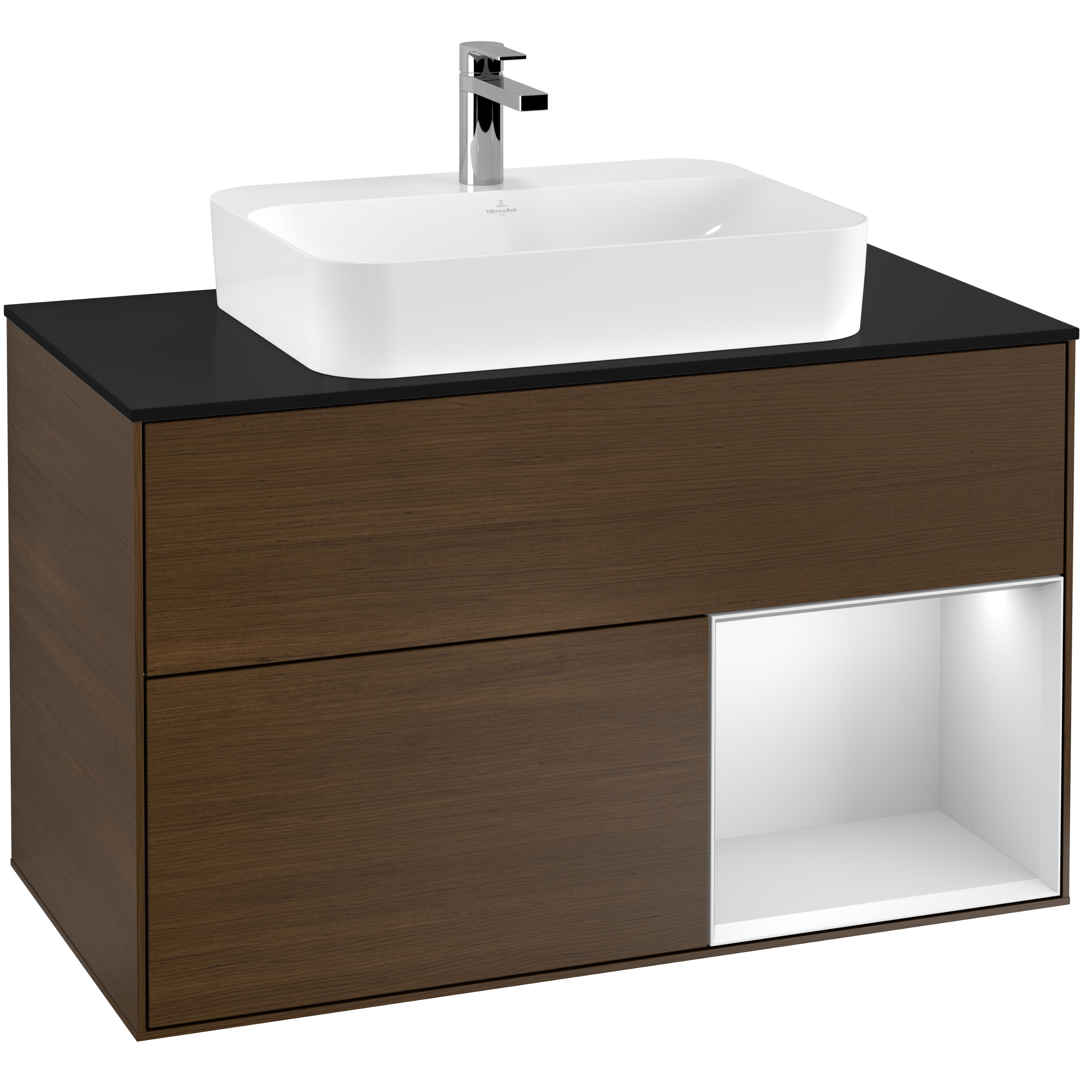 Tvättställsskåp Villeroy & Boch Finion med 2 Lådor Hylla och Bänkskiva för Ytmonterat Tvättställ | badrum - badrumsmobler - tvattstallsskap-och-kommod | KakelKungen