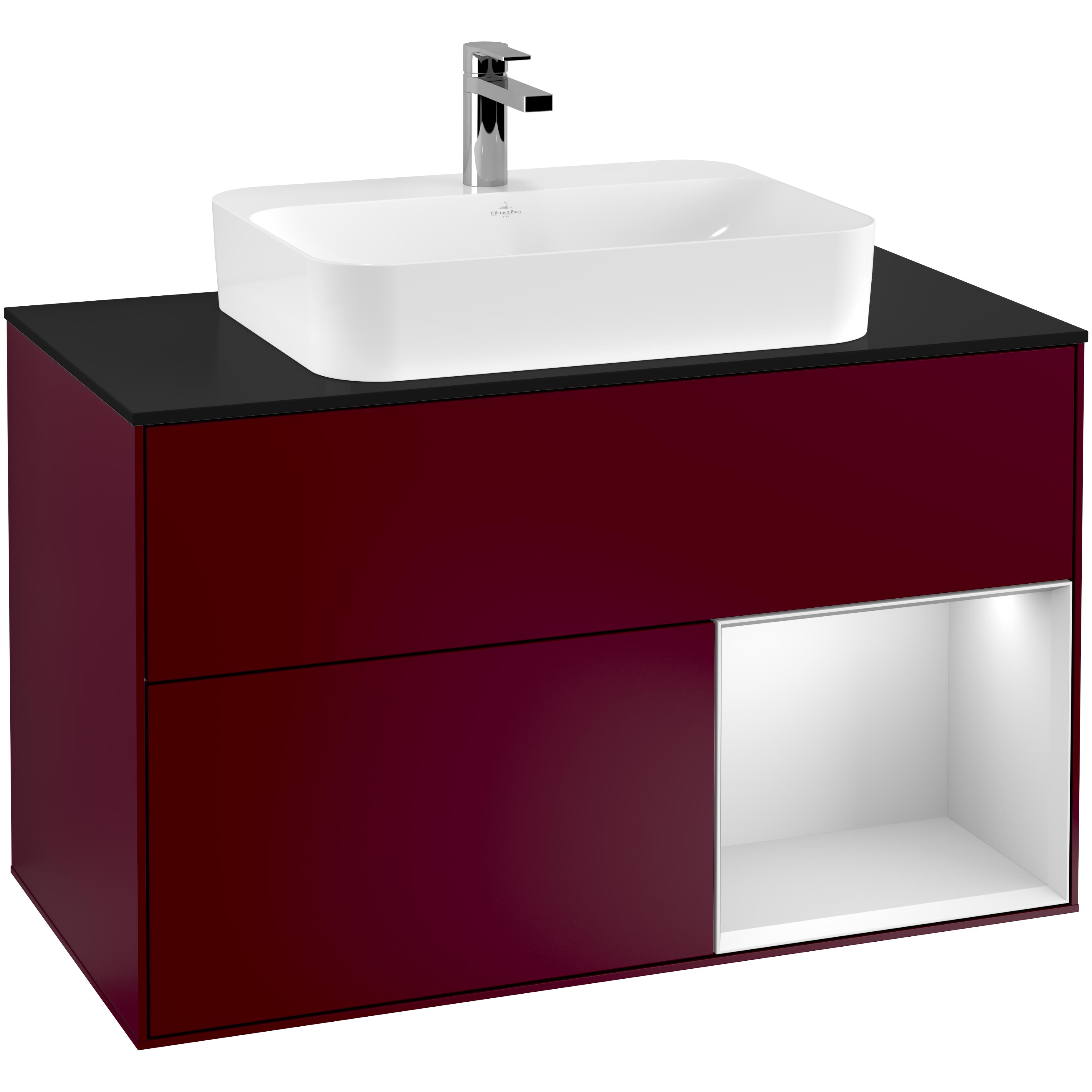 Tvättställsskåp Villeroy & Boch Finion med 2 Lådor Hylla och Bänkskiva för Ytmonterat Tvättställ | badrum - badrumsmobler - tvattstallsskap-och-kommod | KakelKungen