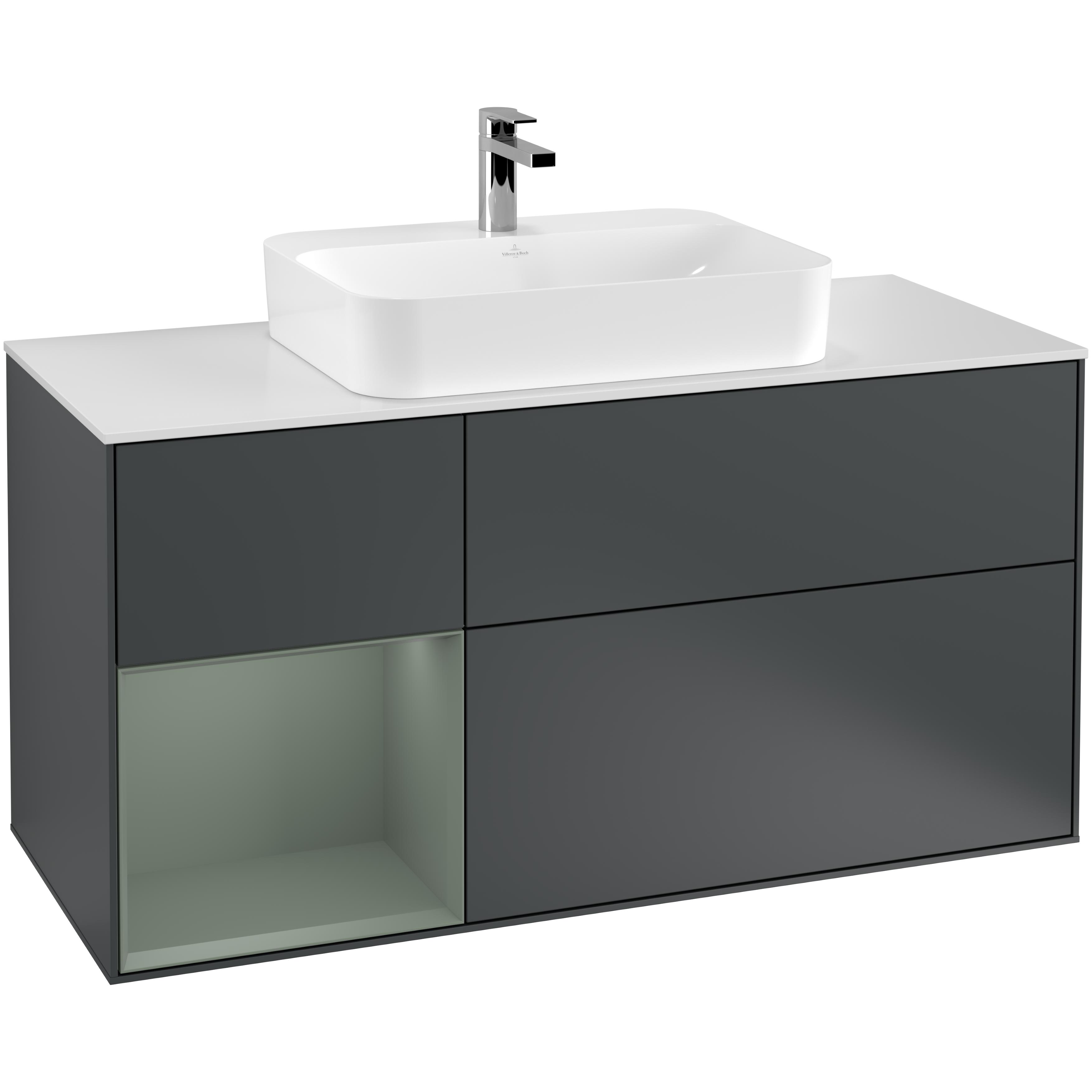 Tvättställsskåp Villeroy & Boch Finion med 3 Lådor Hylla och Bänkskiva för Ytmonterat Tvättställ | badrum - badrumsmobler - tvattstallsskap-och-kommod | KakelKungen