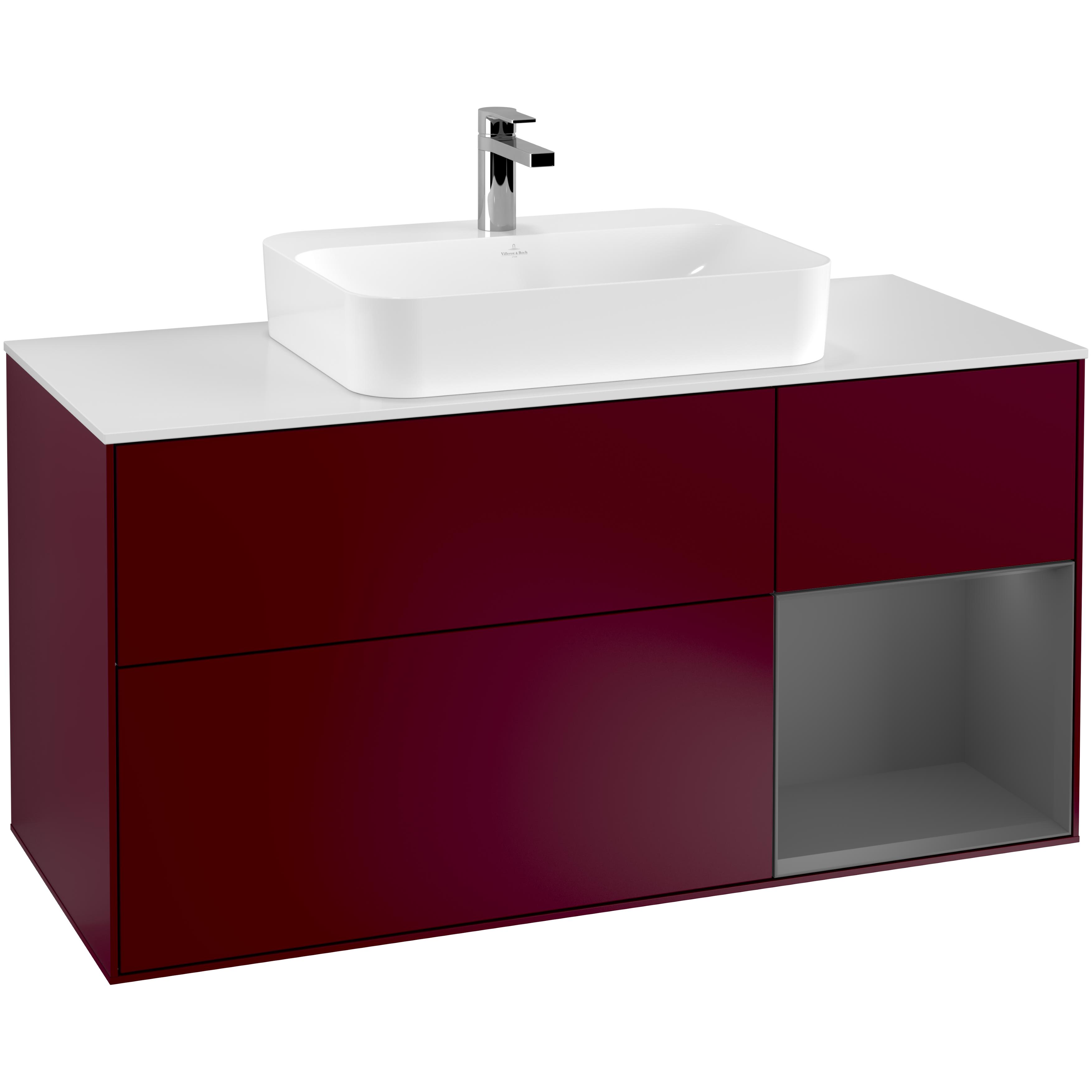 Tvättställsskåp Villeroy & Boch Finion med 3 Lådor Hylla och Bänkskiva för Ytmonterat Tvättställ | badrum - badrumsmobler - tvattstallsskap-och-kommod | KakelKungen