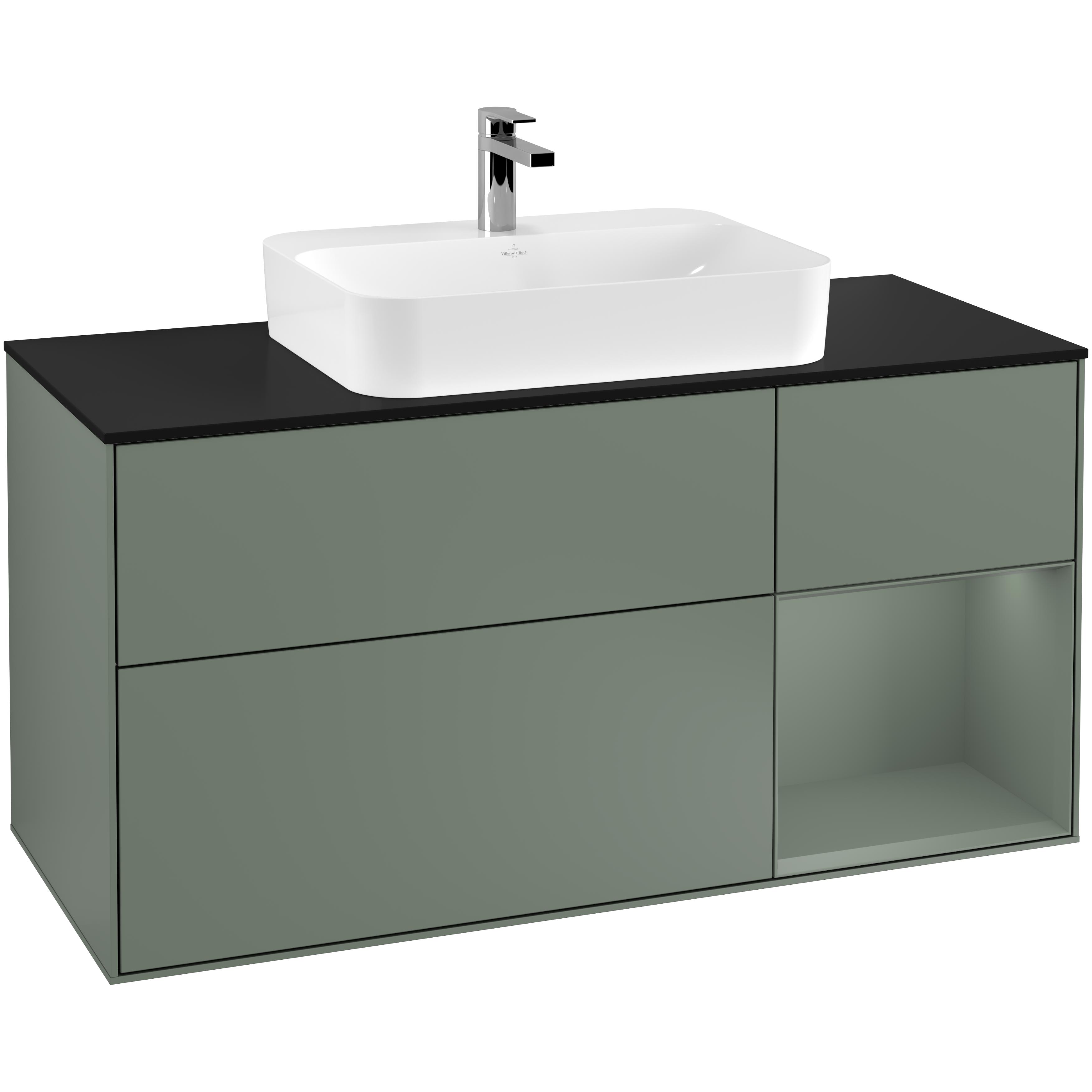 Tvättställsskåp Villeroy & Boch Finion med 3 Lådor Hylla och Bänkskiva för Ytmonterat Tvättställ | badrum - badrumsmobler - tvattstallsskap-och-kommod | KakelKungen