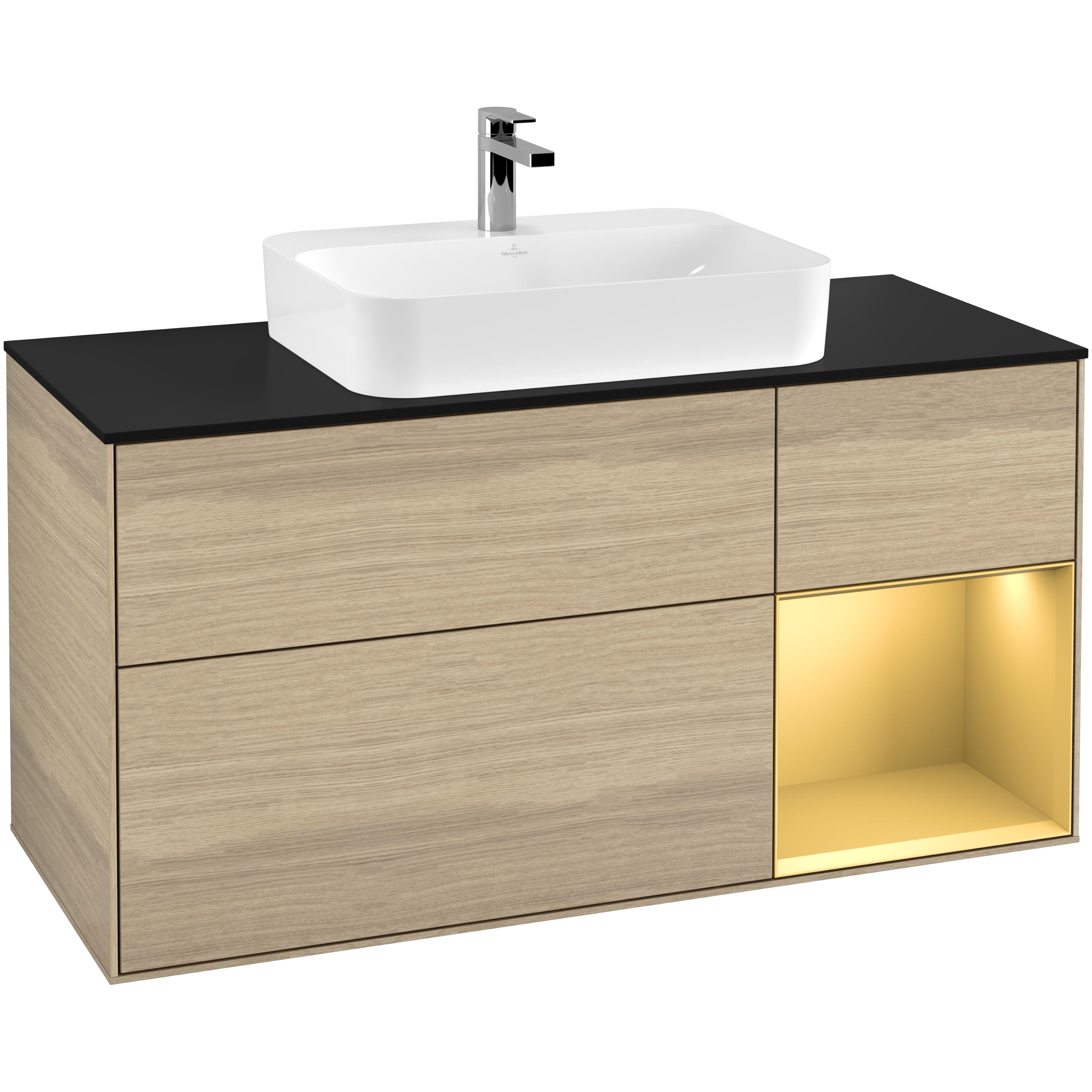 Tvättställsskåp Villeroy & Boch Finion med 3 Lådor Hylla och Bänkskiva för Ytmonterat Tvättställ | badrum - badrumsmobler - tvattstallsskap-och-kommod | KakelKungen