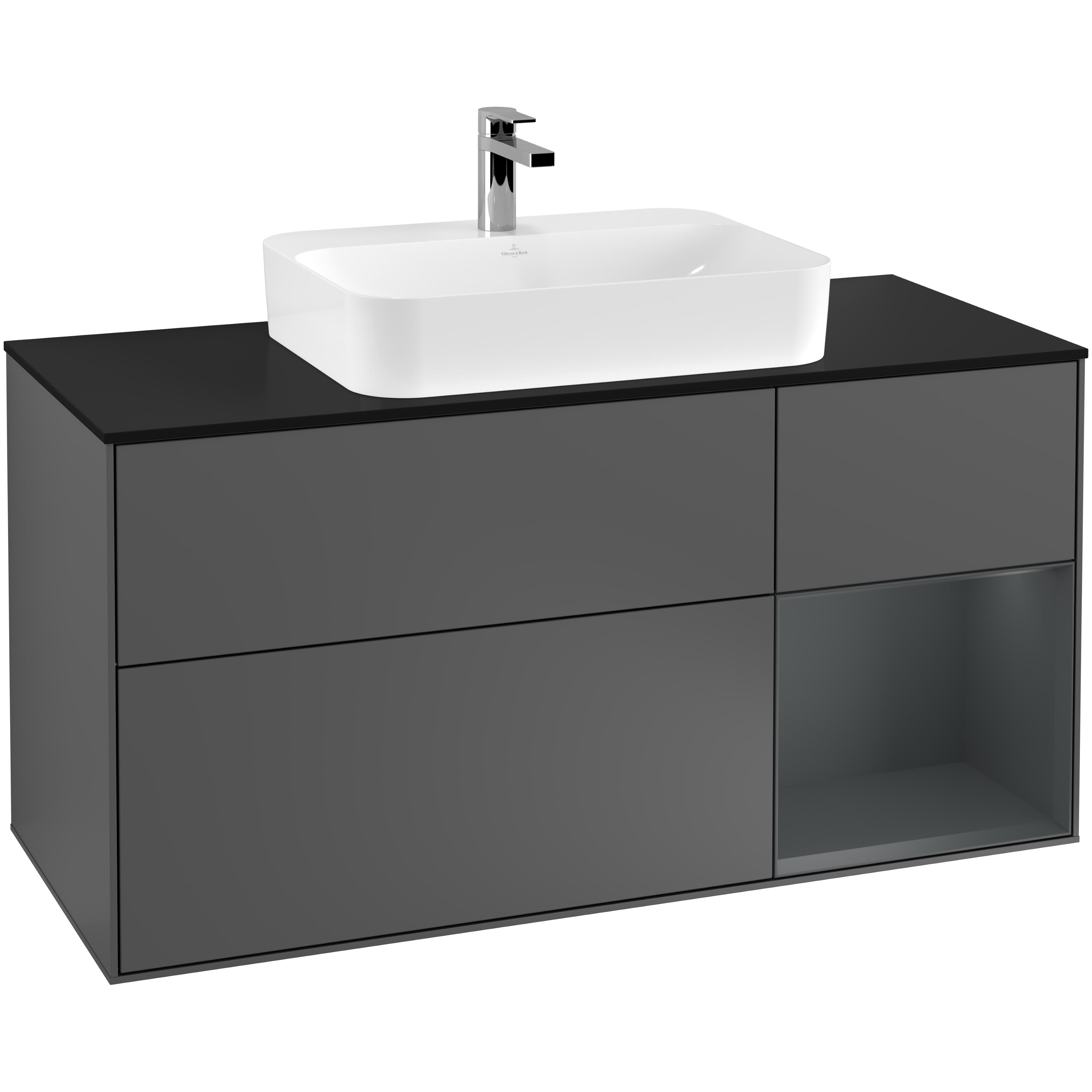 Tvättställsskåp Villeroy & Boch Finion med 3 Lådor Hylla och Bänkskiva för Ytmonterat Tvättställ | badrum - badrumsmobler - tvattstallsskap-och-kommod | KakelKungen