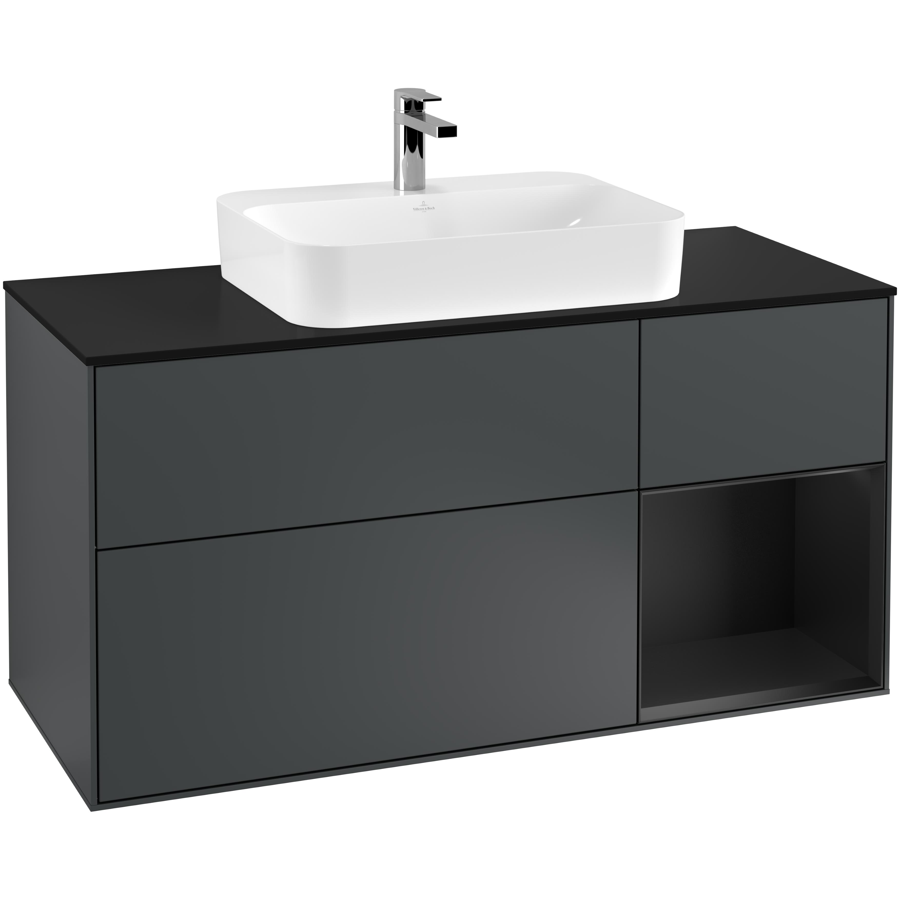 Tvättställsskåp Villeroy & Boch Finion med 3 Lådor Hylla och Bänkskiva för Ytmonterat Tvättställ | badrum - badrumsmobler - tvattstallsskap-och-kommod | KakelKungen