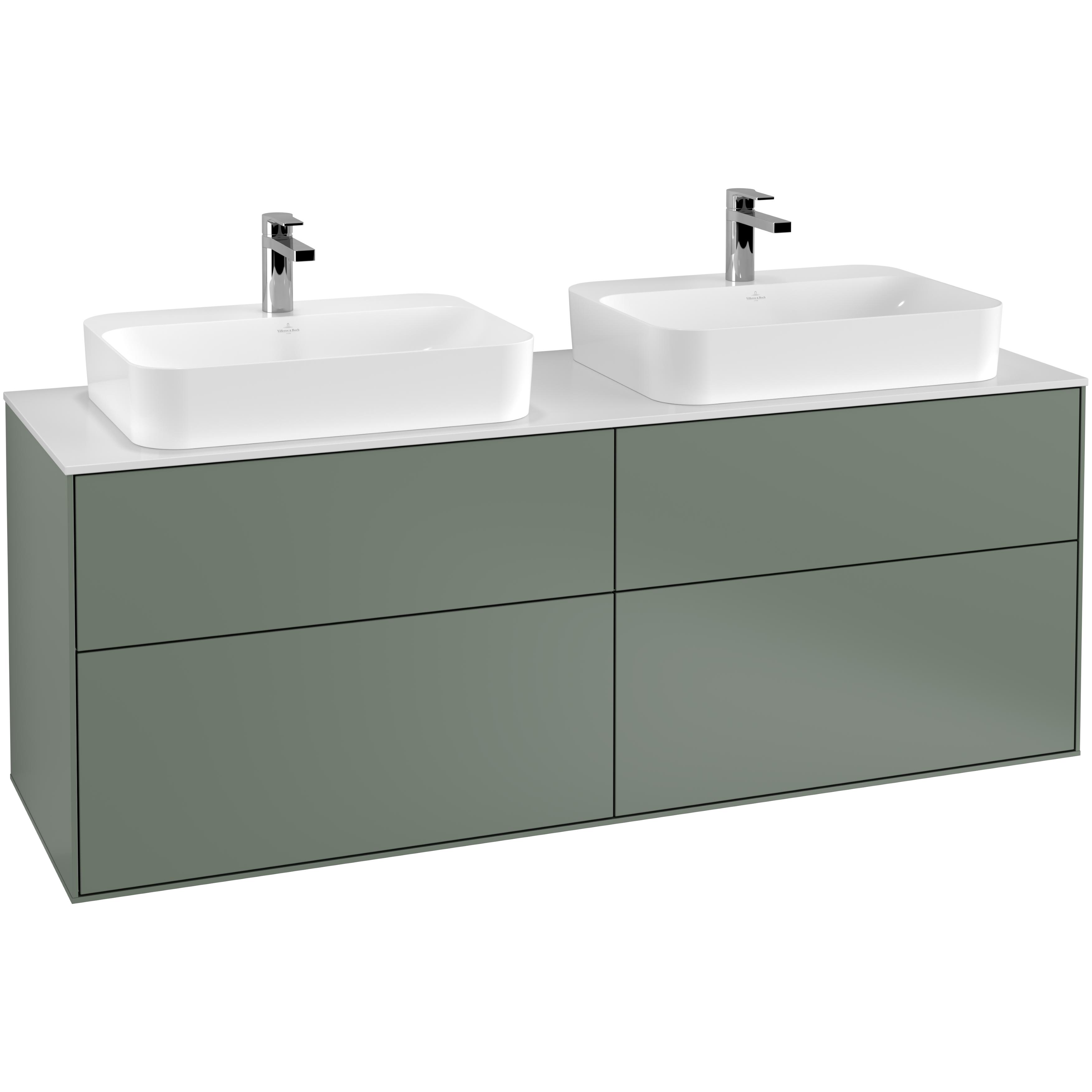 Tvättställsskåp Villeroy & Boch Finion med 4 Lådor och Bänkskiva för Två Ytmonterade Tvättställ | badrum - badrumsmobler - tvattstallsskap-och-kommod | KakelKungen