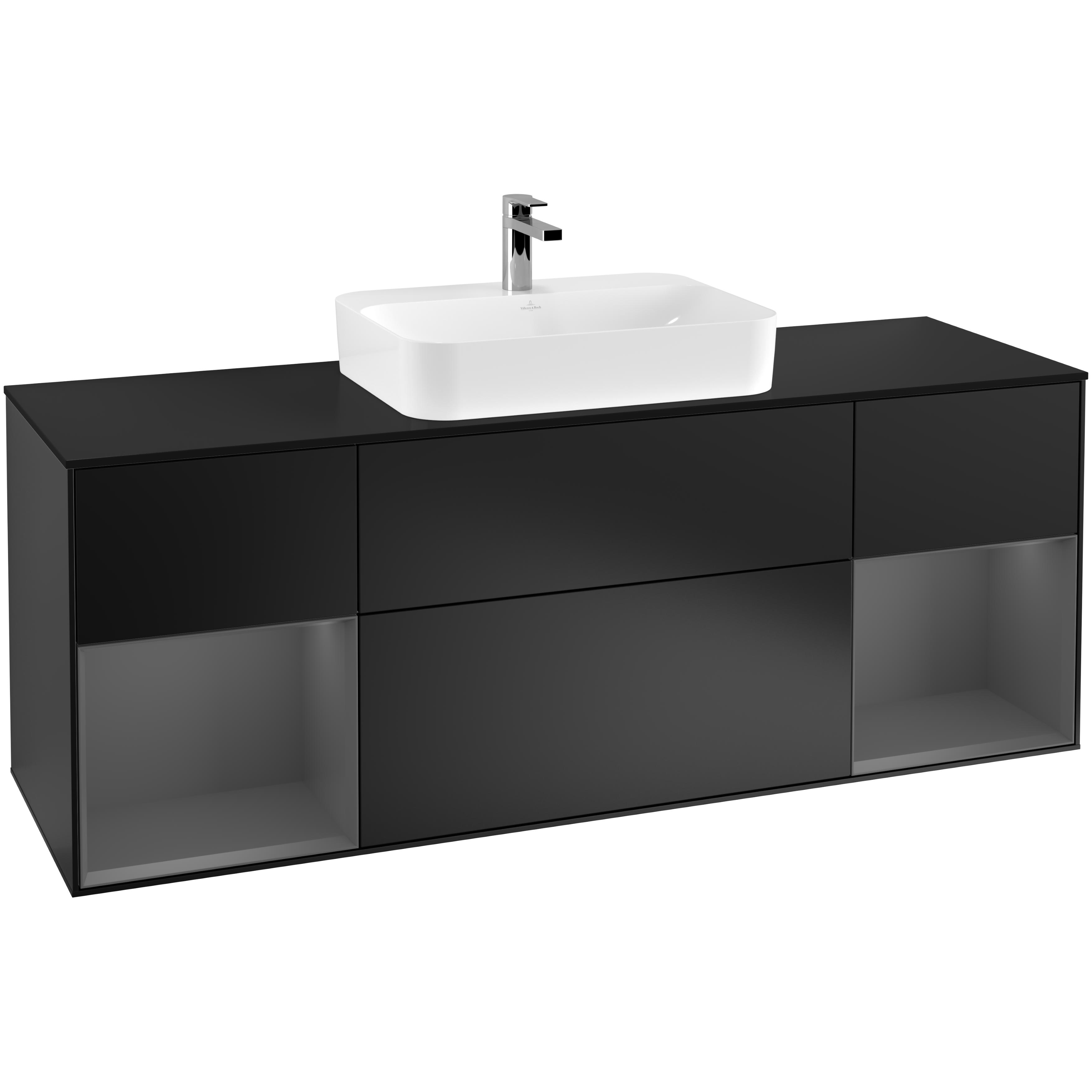 Tvättställsskåp Villeroy & Boch Finion med Två Hyllor och Bänkskiva för Ytmonterat Tvättställ | badrum - badrumsmobler - tvattstallsskap-och-kommod | KakelKungen