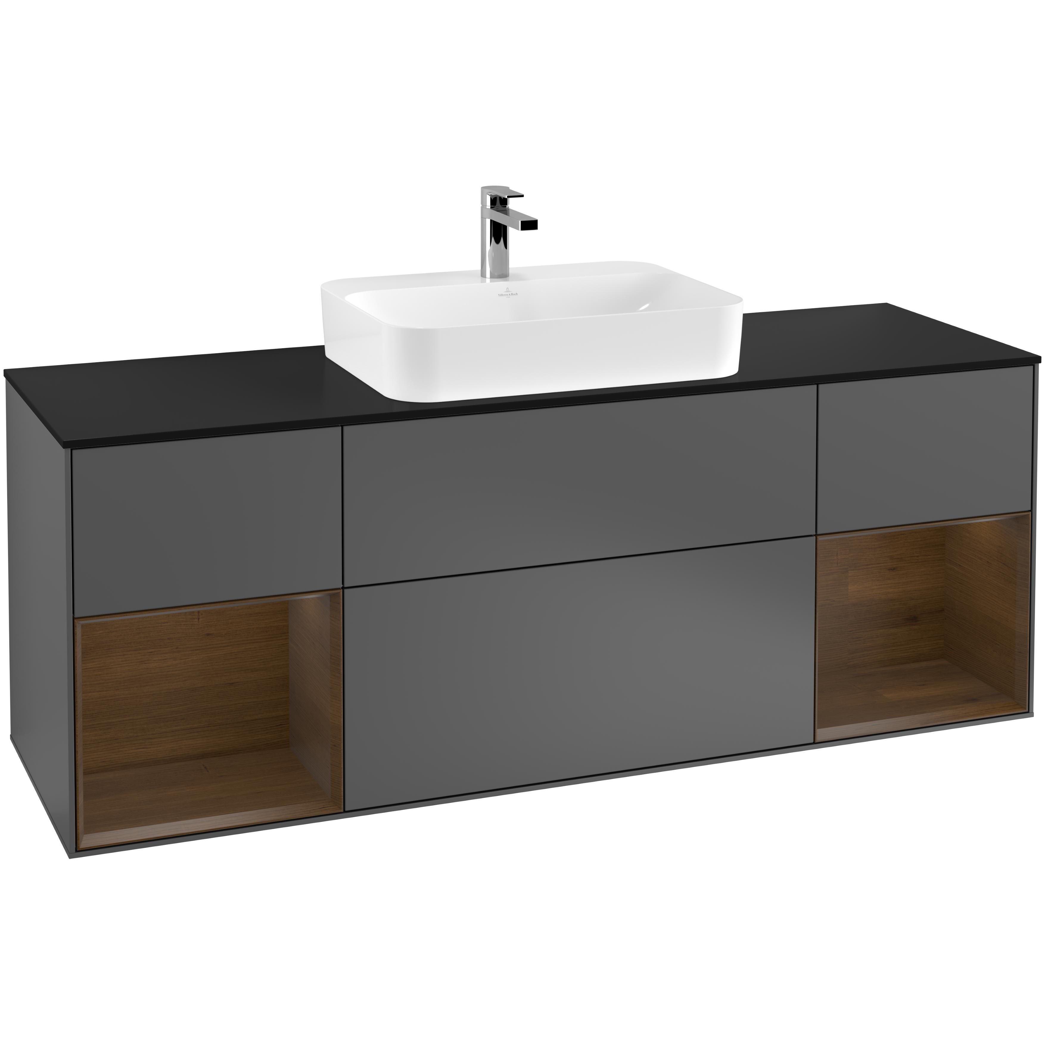 Tvättställsskåp Villeroy & Boch Finion med Två Hyllor och Bänkskiva för Ytmonterat Tvättställ | badrum - badrumsmobler - tvattstallsskap-och-kommod | KakelKungen