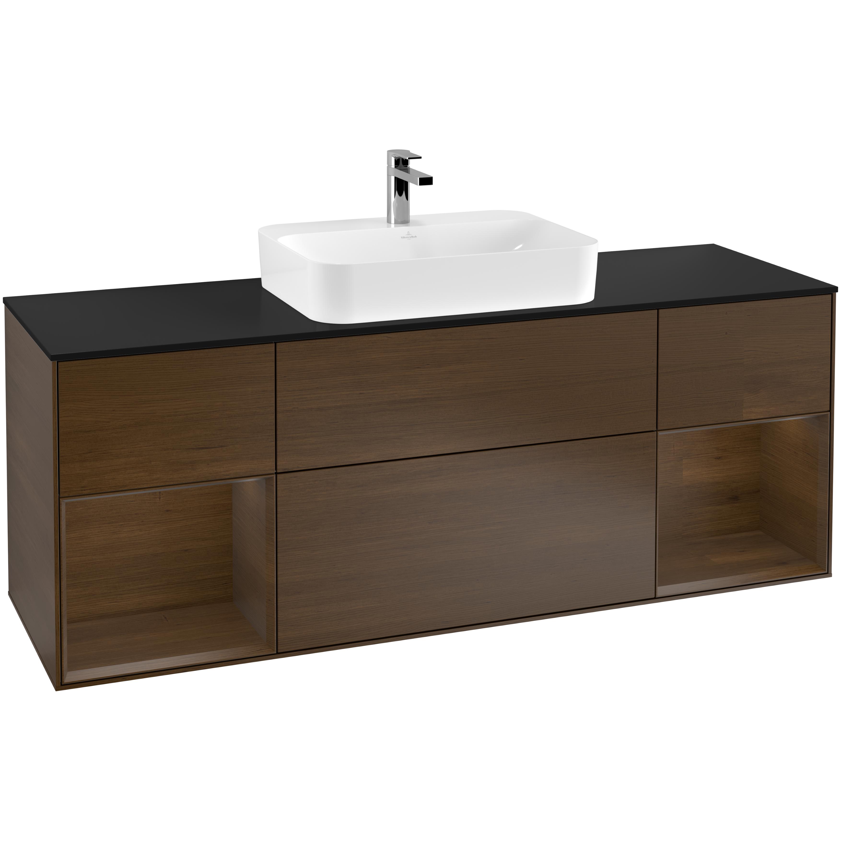 Tvättställsskåp Villeroy & Boch Finion med Två Hyllor och Bänkskiva för Ytmonterat Tvättställ | badrum - badrumsmobler - tvattstallsskap-och-kommod | KakelKungen