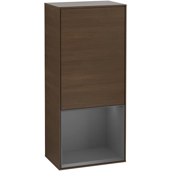 väggskåp villeroy & boch finion med 1 dörr och öppen hylla nere 418 mm