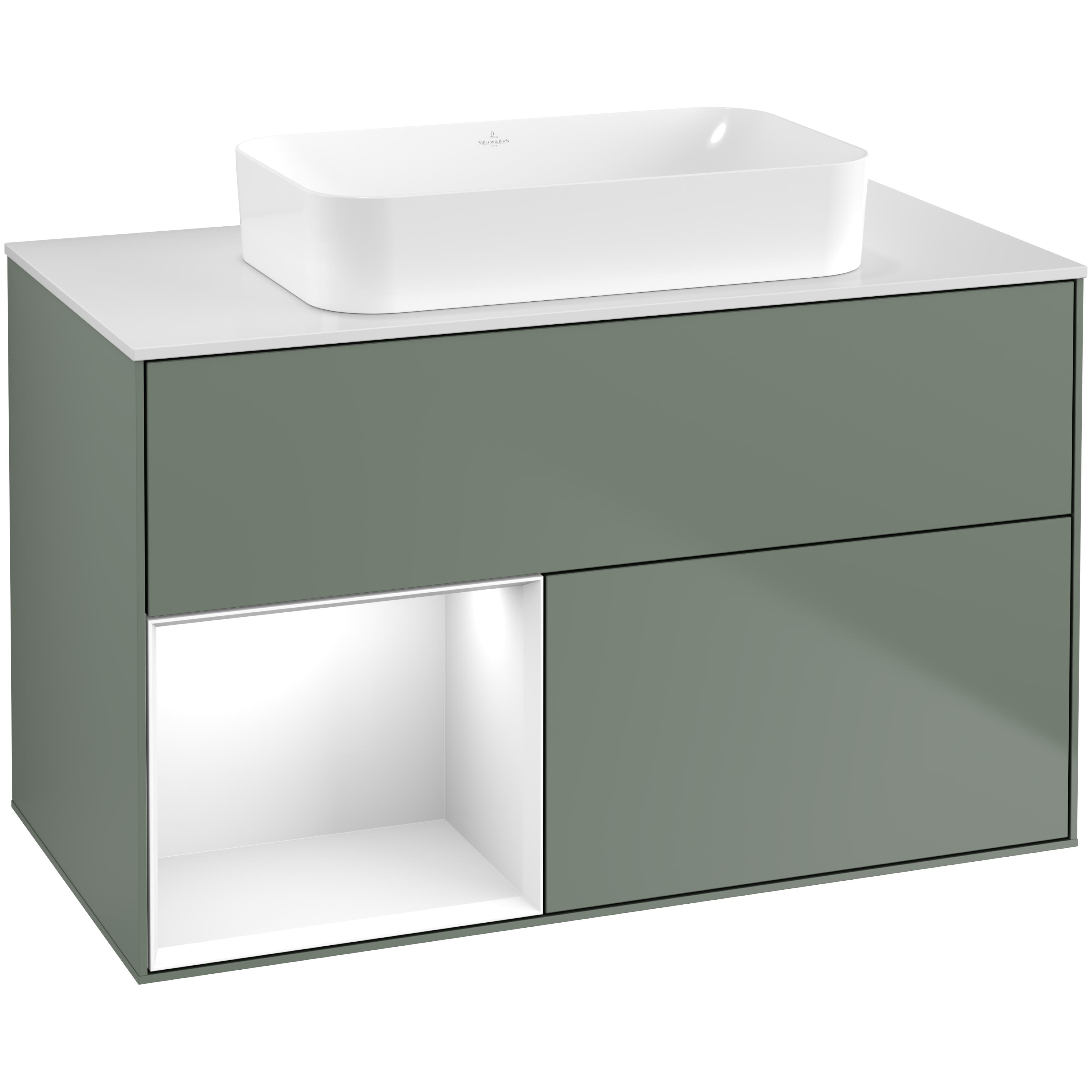 Tvättställsskåp Villeroy & Boch Finion med 2 Lådor Hylla och Bänkskiva för Fristående Tvättställ | badrum - badrumsmobler - tvattstallsskap-och-kommod | KakelKungen