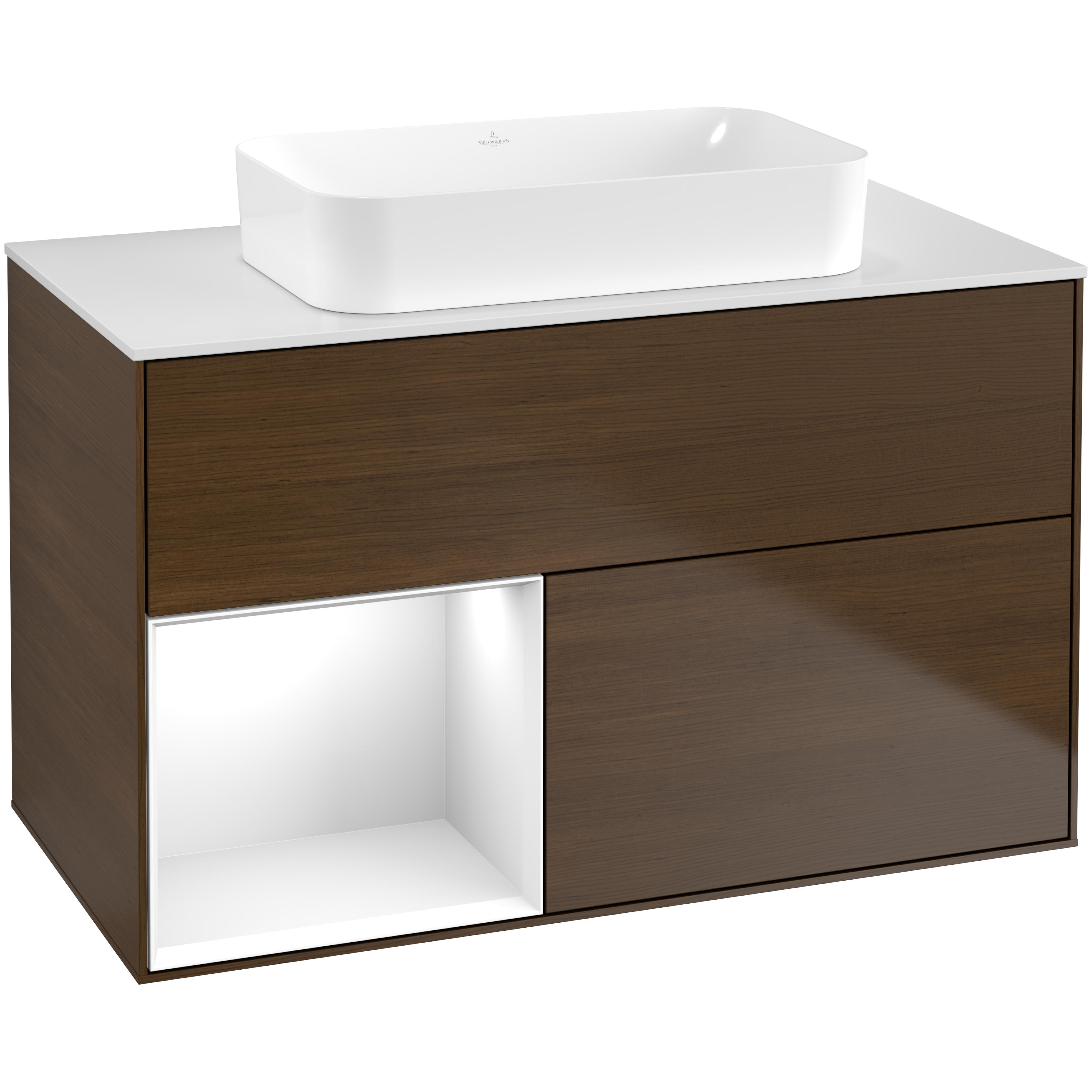 Tvättställsskåp Villeroy & Boch Finion med 2 Lådor Hylla och Bänkskiva för Fristående Tvättställ | badrum - badrumsmobler - tvattstallsskap-och-kommod | KakelKungen