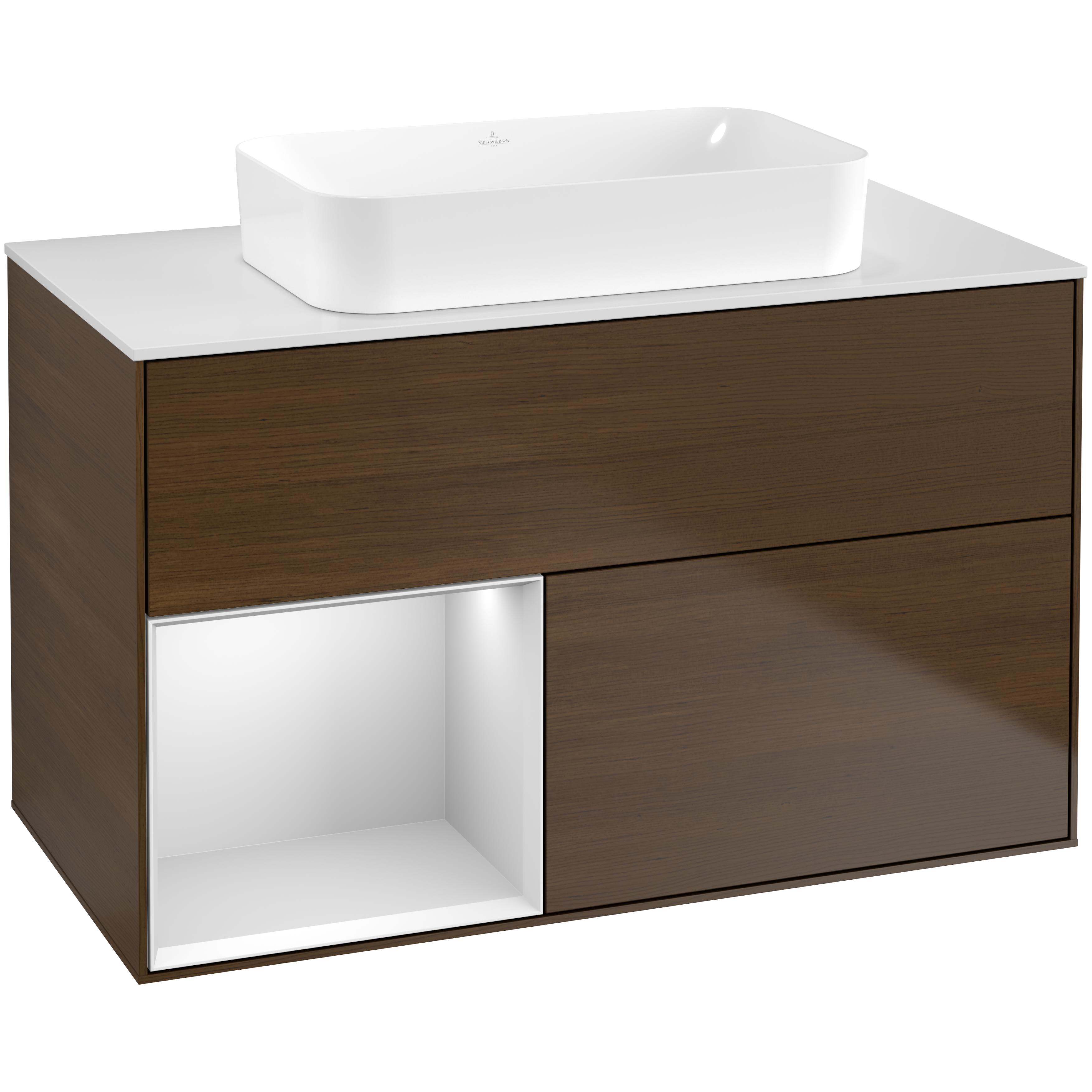 Tvättställsskåp Villeroy & Boch Finion med 2 Lådor Hylla och Bänkskiva för Fristående Tvättställ | badrum - badrumsmobler - tvattstallsskap-och-kommod | KakelKungen