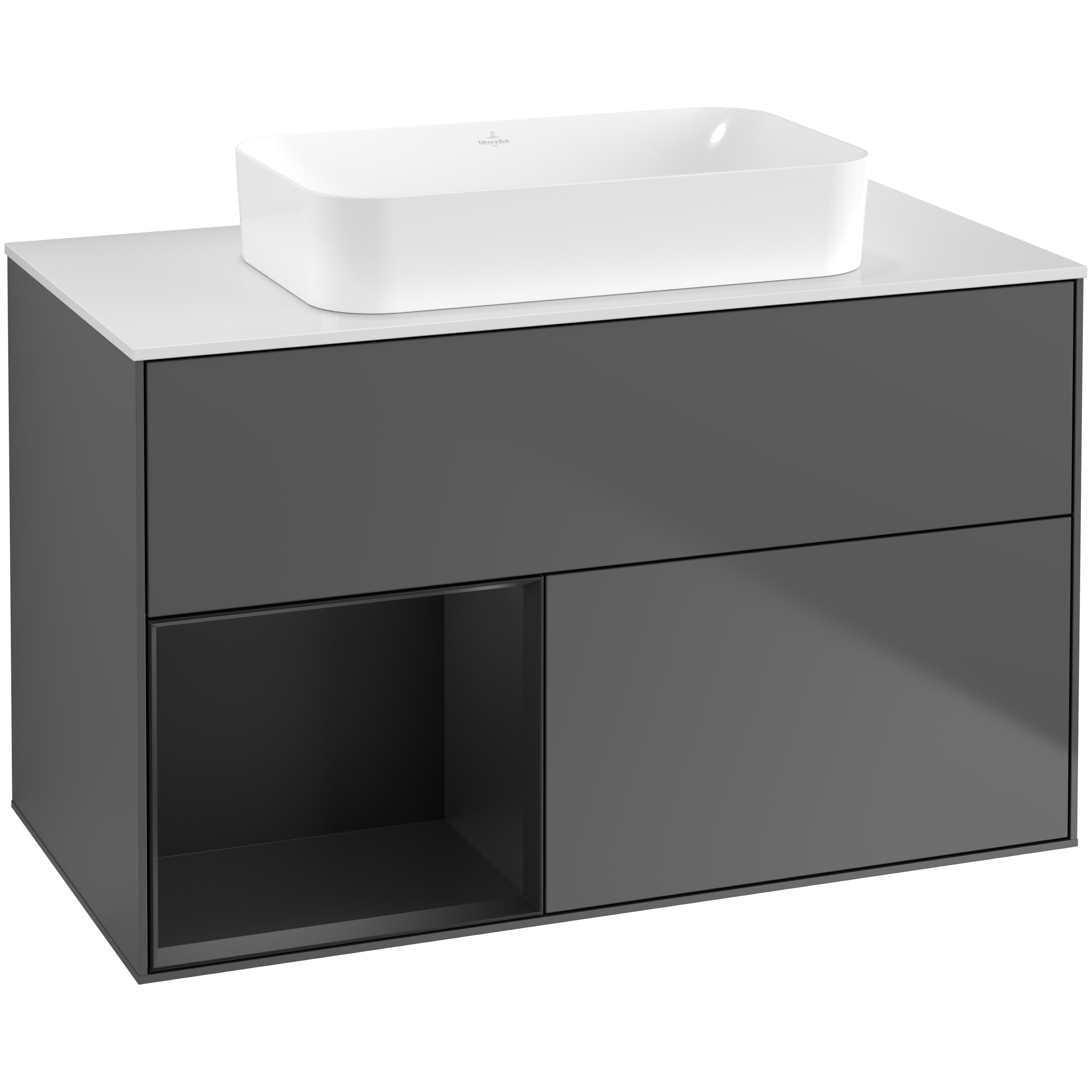 Tvättställsskåp Villeroy & Boch Finion med 2 Lådor Hylla och Bänkskiva för Fristående Tvättställ | badrum - badrumsmobler - tvattstallsskap-och-kommod | KakelKungen