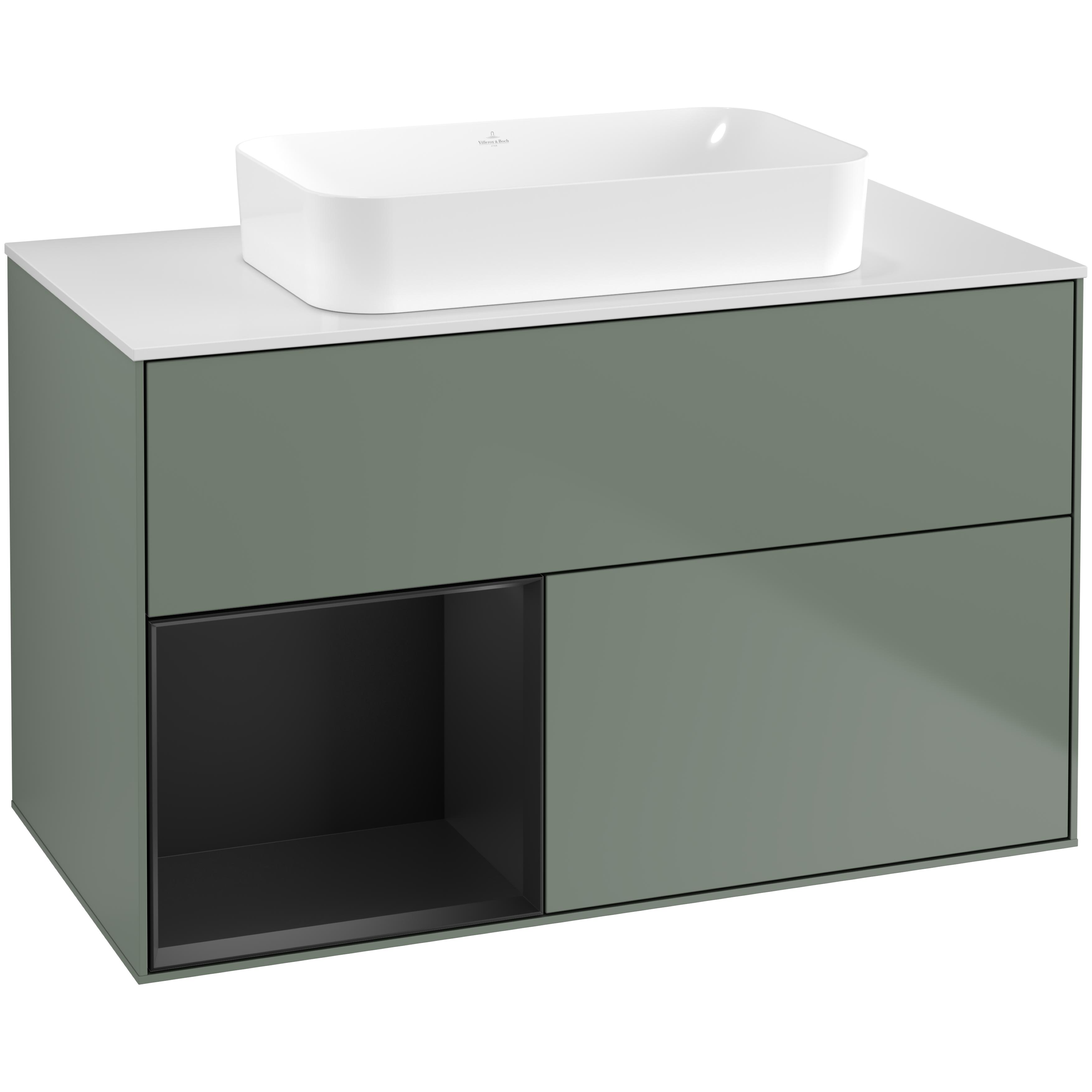 Tvättställsskåp Villeroy & Boch Finion med 2 Lådor Hylla och Bänkskiva för Fristående Tvättställ | badrum - badrumsmobler - tvattstallsskap-och-kommod | KakelKungen