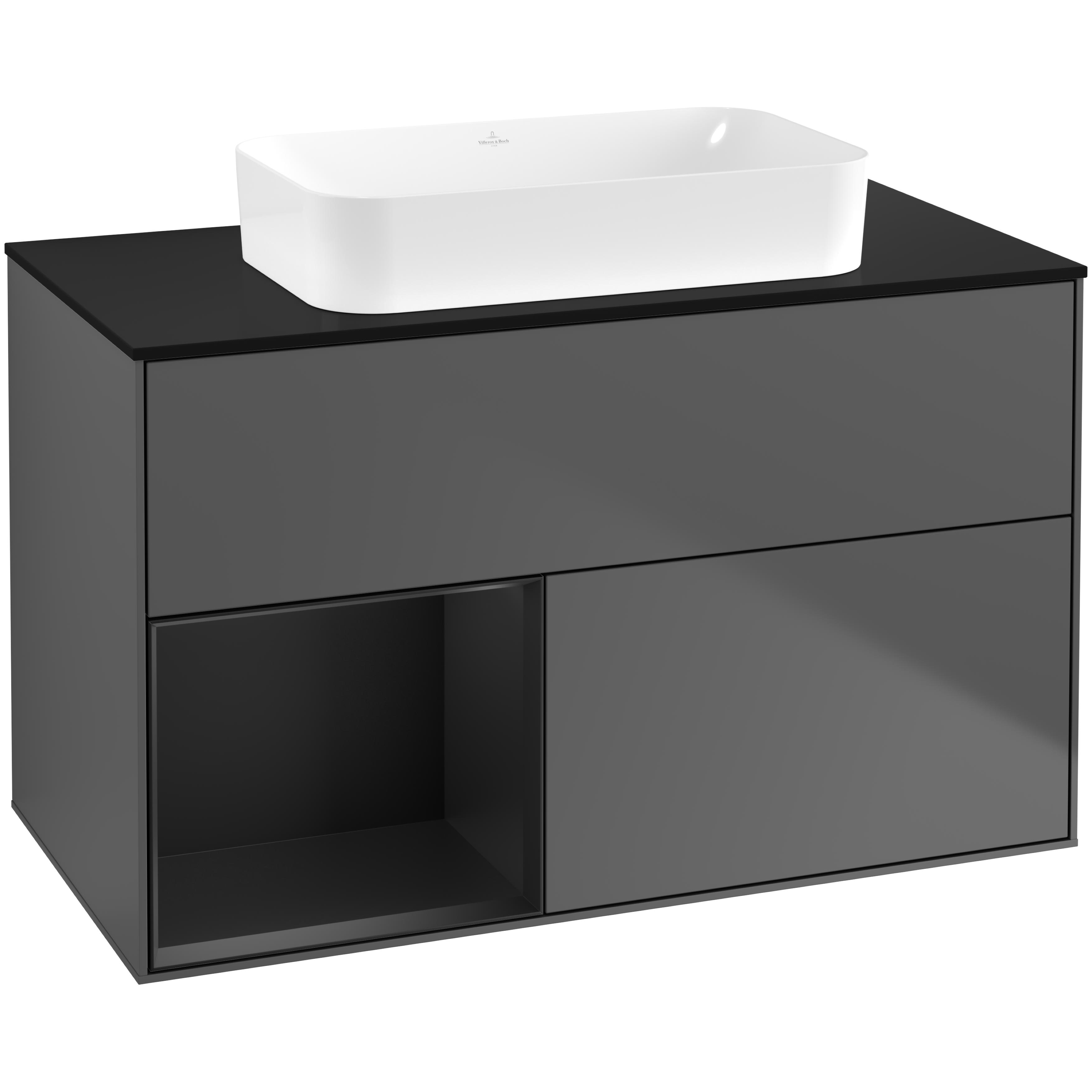 Tvättställsskåp Villeroy & Boch Finion med 2 Lådor Hylla och Bänkskiva för Fristående Tvättställ | badrum - badrumsmobler - tvattstallsskap-och-kommod | KakelKungen