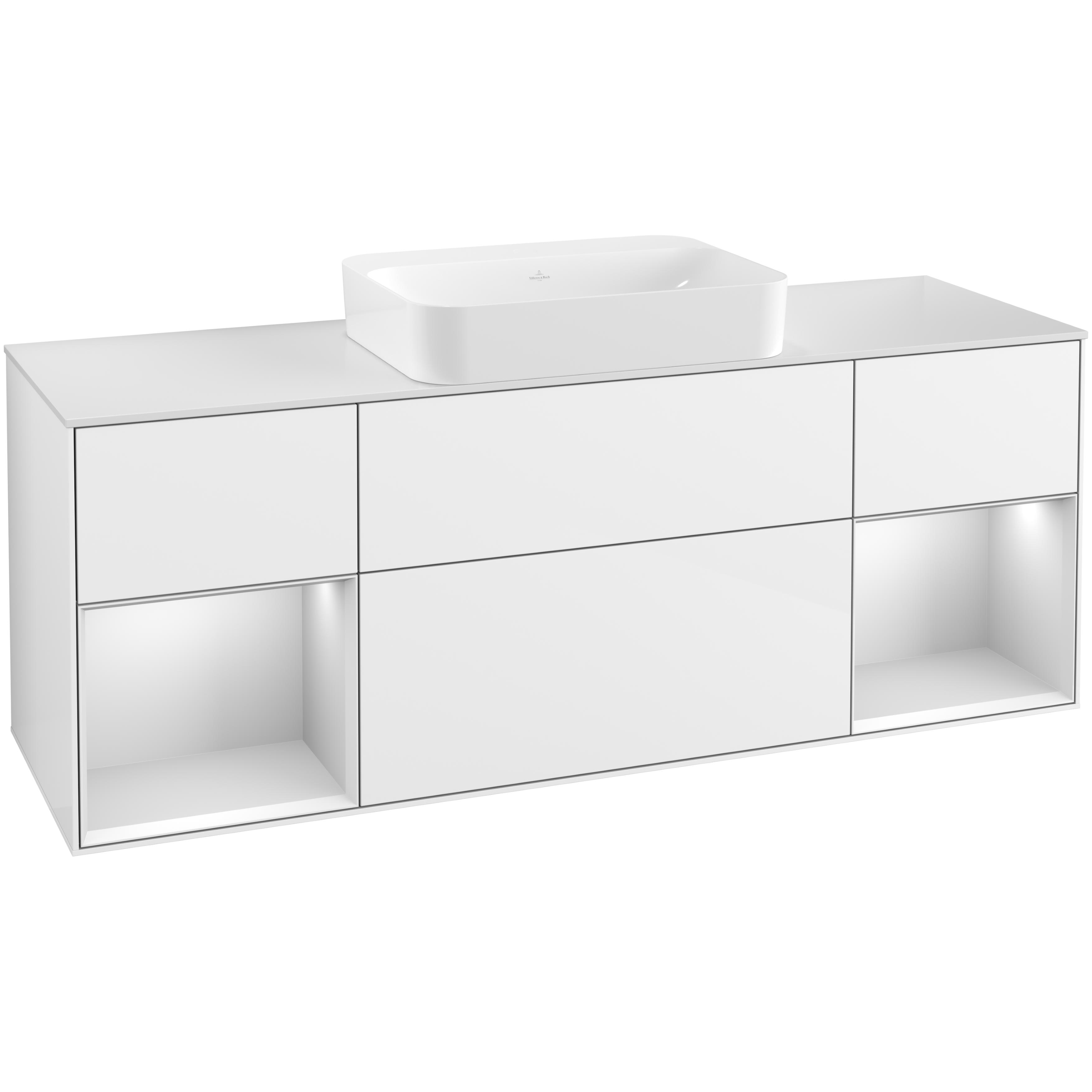 Tvättställsskåp Villeroy & Boch Finion med Två Hyllor och Bänkskiva för Fristående Tvättställ | badrum - badrumsmobler - tvattstallsskap-och-kommod | KakelKungen