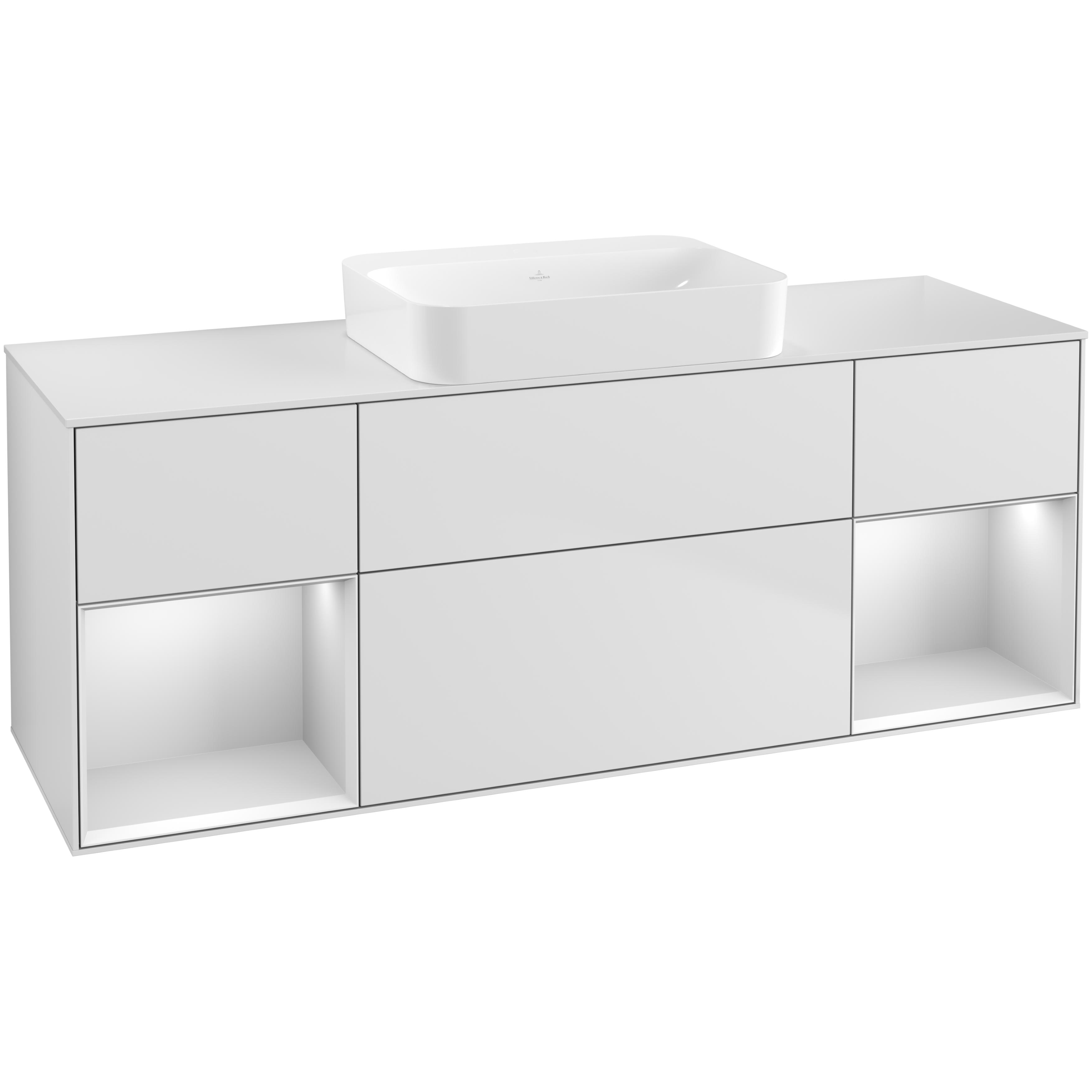 Tvättställsskåp Villeroy & Boch Finion med Två Hyllor och Bänkskiva för Fristående Tvättställ | badrum - badrumsmobler - tvattstallsskap-och-kommod | KakelKungen