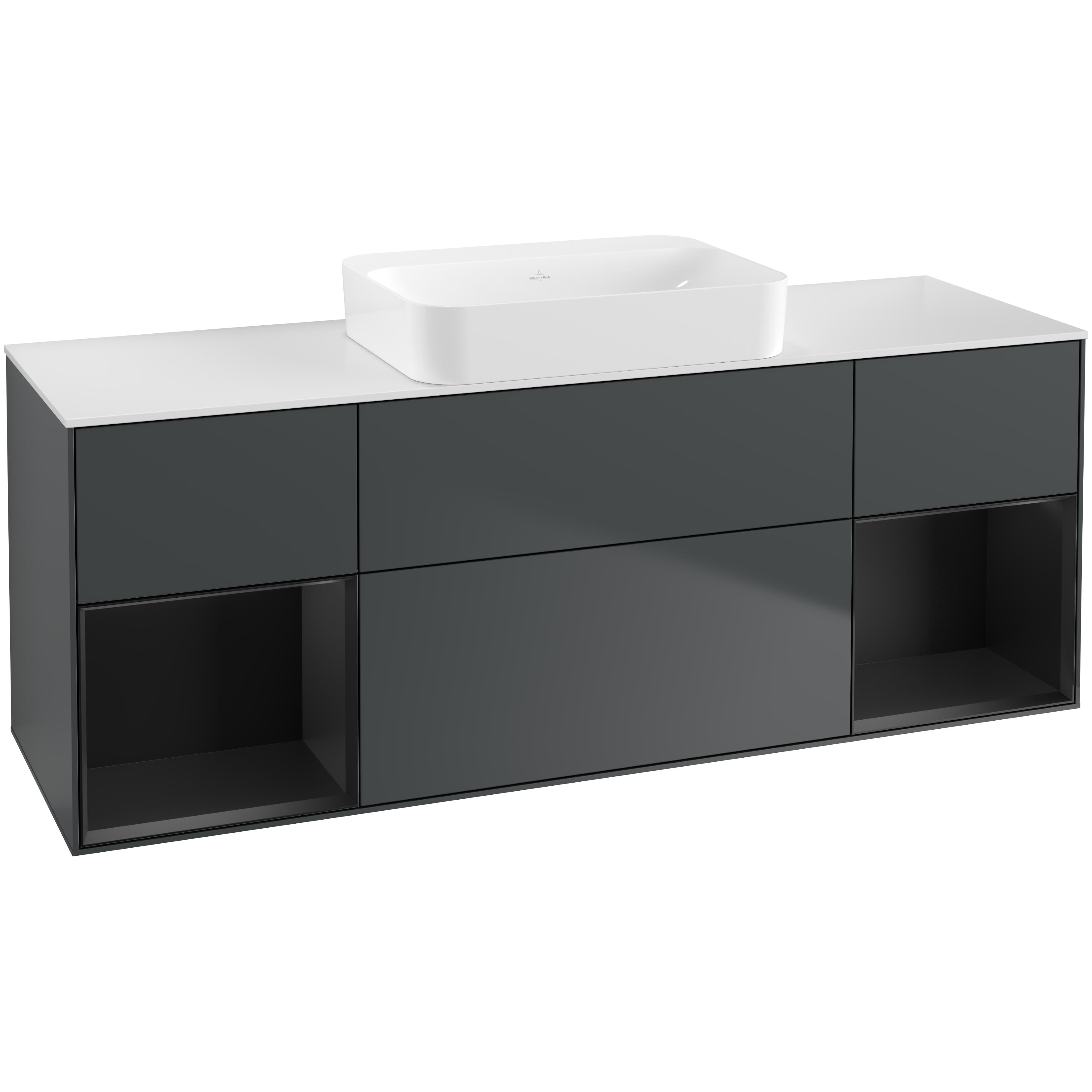 Tvättställsskåp Villeroy & Boch Finion med Två Hyllor och Bänkskiva för Fristående Tvättställ | badrum - badrumsmobler - tvattstallsskap-och-kommod | KakelKungen