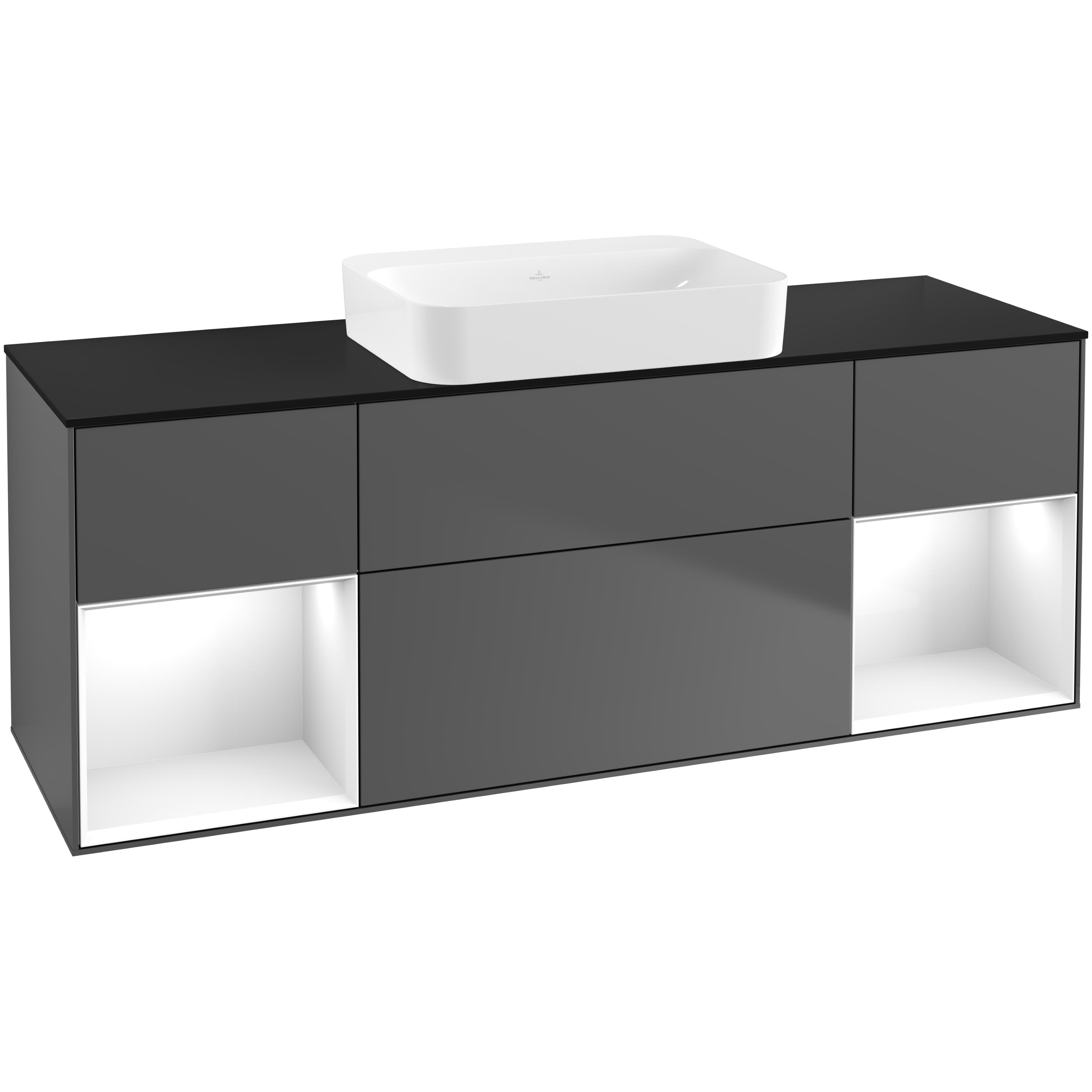 Tvättställsskåp Villeroy & Boch Finion med Två Hyllor och Bänkskiva för Fristående Tvättställ | badrum - badrumsmobler - tvattstallsskap-och-kommod | KakelKungen