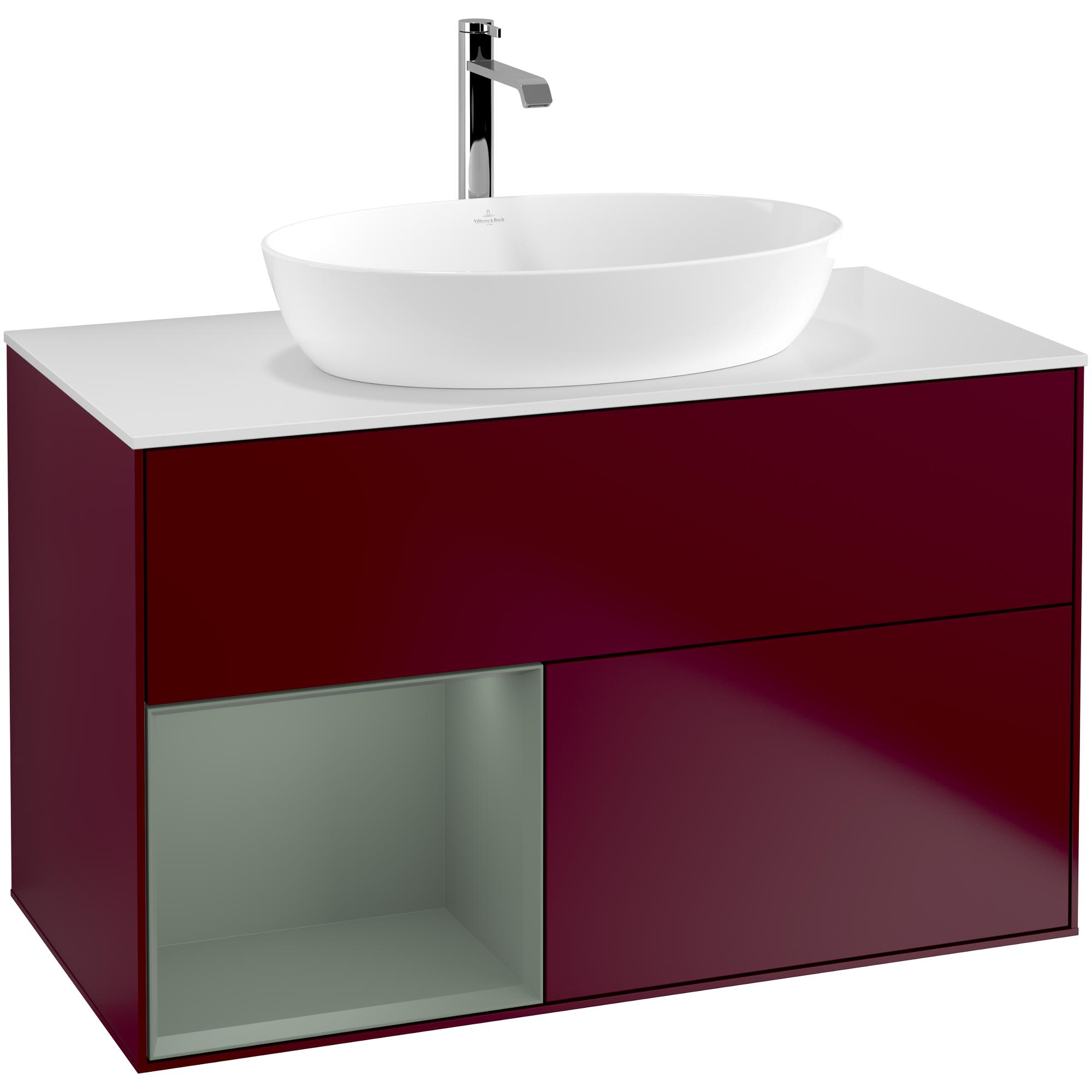 tvättställsskåp villeroy & boch finion med 2 lådor hylla och bänkskiva för fristående tvättställ från artis & collaro