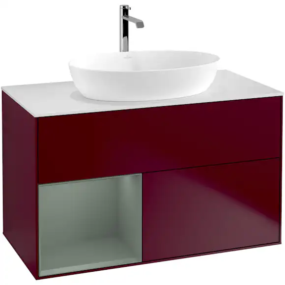 tvättställsskåp villeroy & boch finion med 2 lådor hylla och bänkskiva för fristående tvättställ från artis & collaro