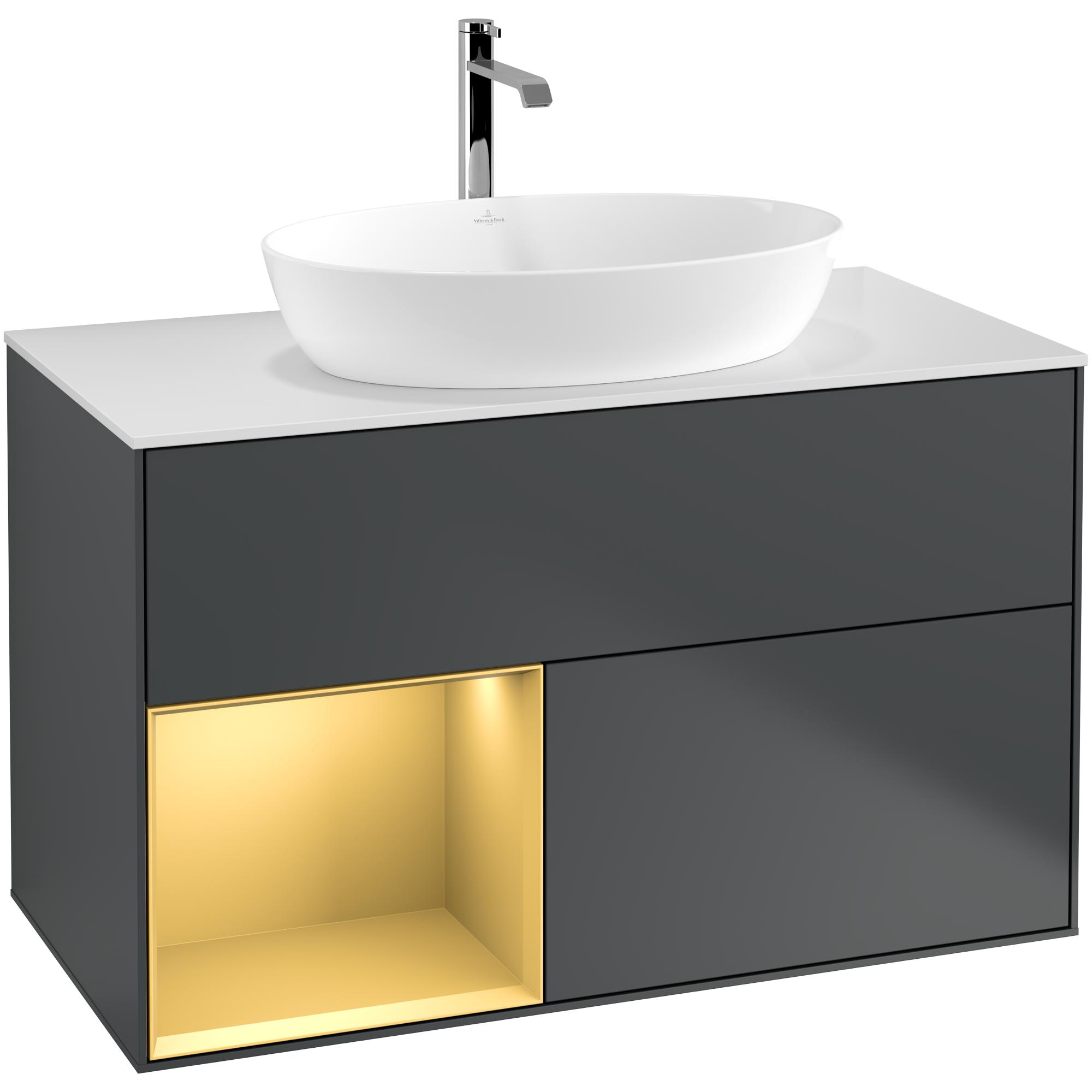 Tvättställsskåp Villeroy & Boch Finion med 2 Lådor Hylla och Bänkskiva för Fristående Tvättställ från Artis & Collaro | badrum - badrumsmobler - tvattstallsskap-och-kommod | KakelKungen